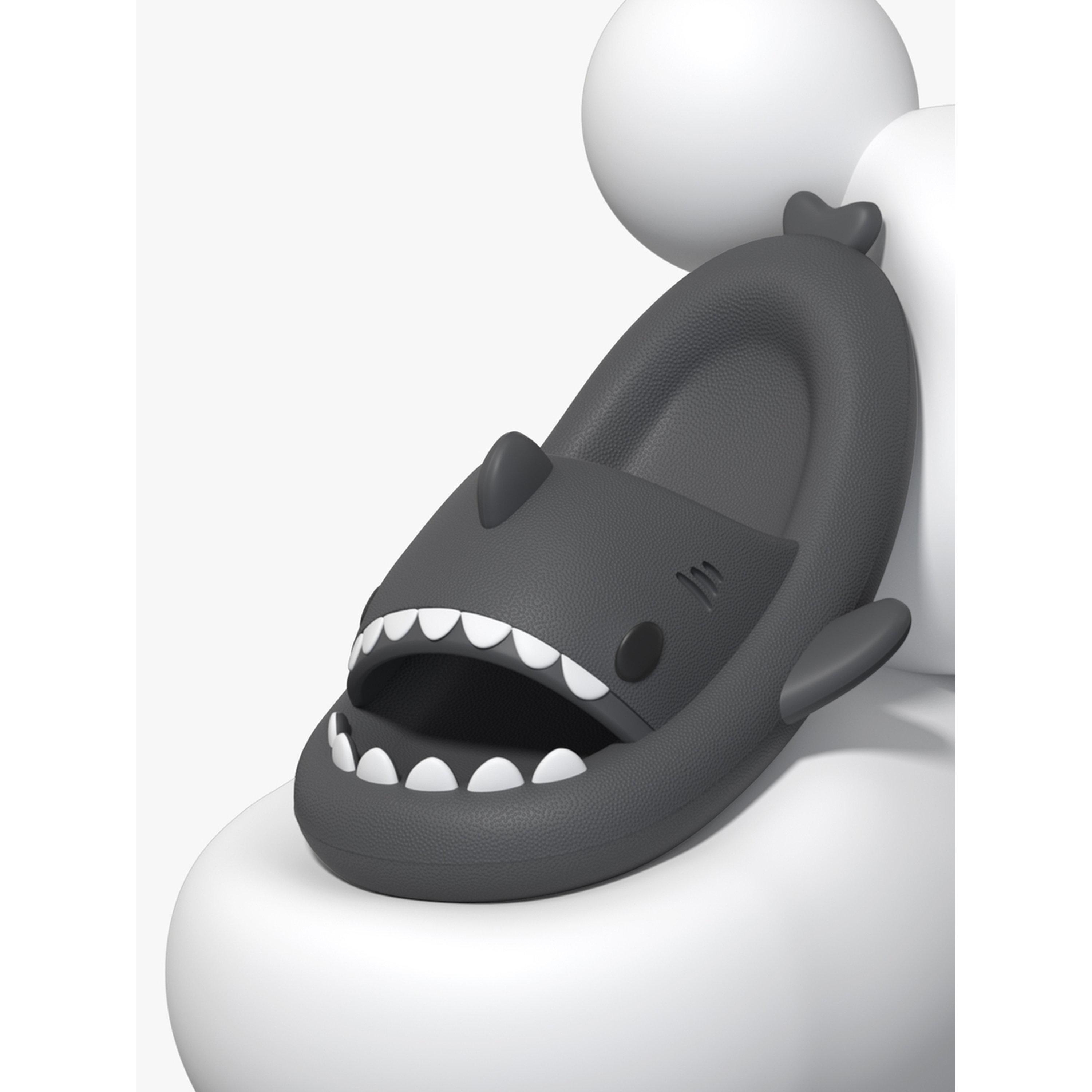 Take Two Charcoal Shark Slides - Adorable and Comfortable Slip-Ons for All Ages-women-shoes-flipflopsandslides-image-3