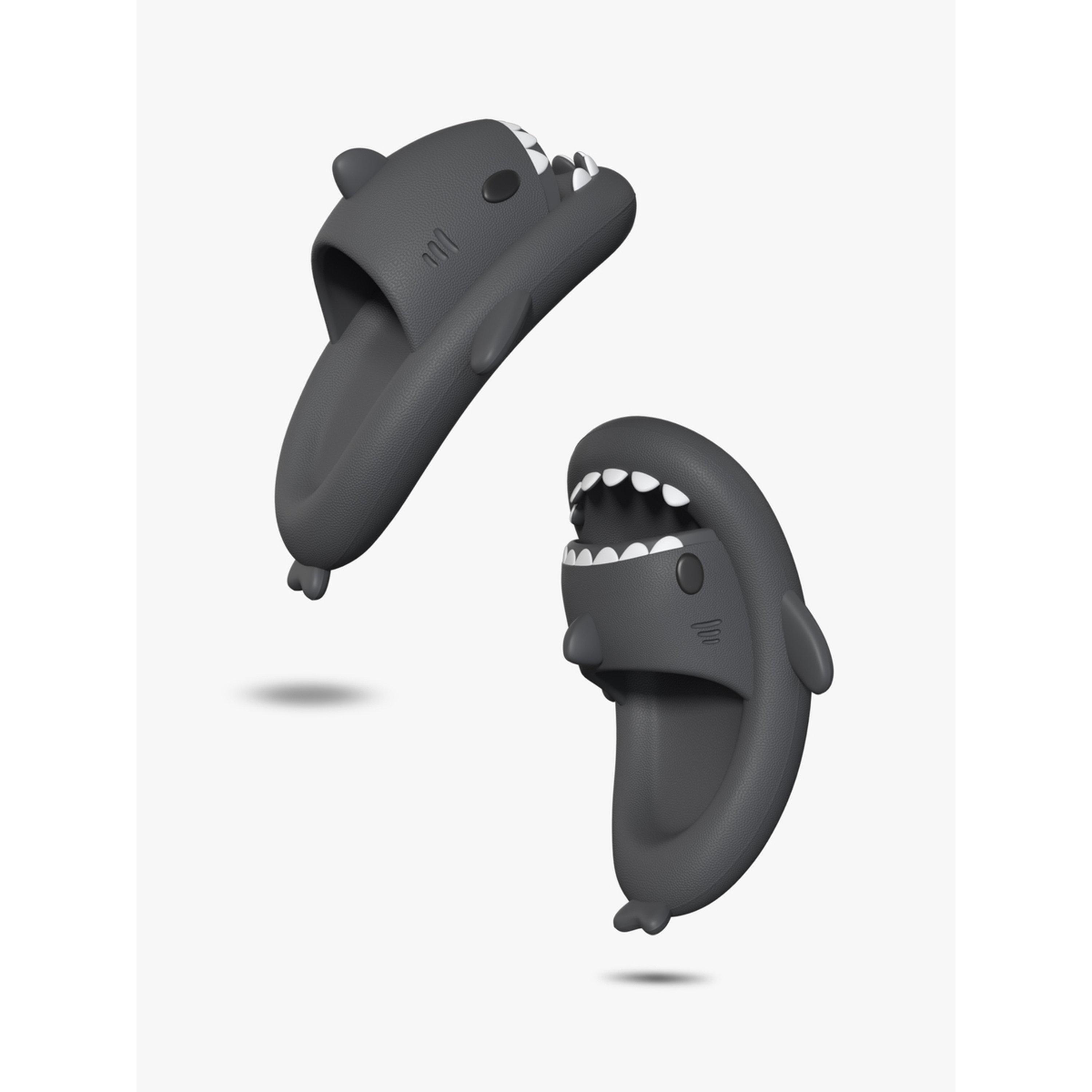 Take Two Charcoal Shark Slides - Adorable and Comfortable Slip-Ons for All Ages-women-shoes-flipflopsandslides-image-4