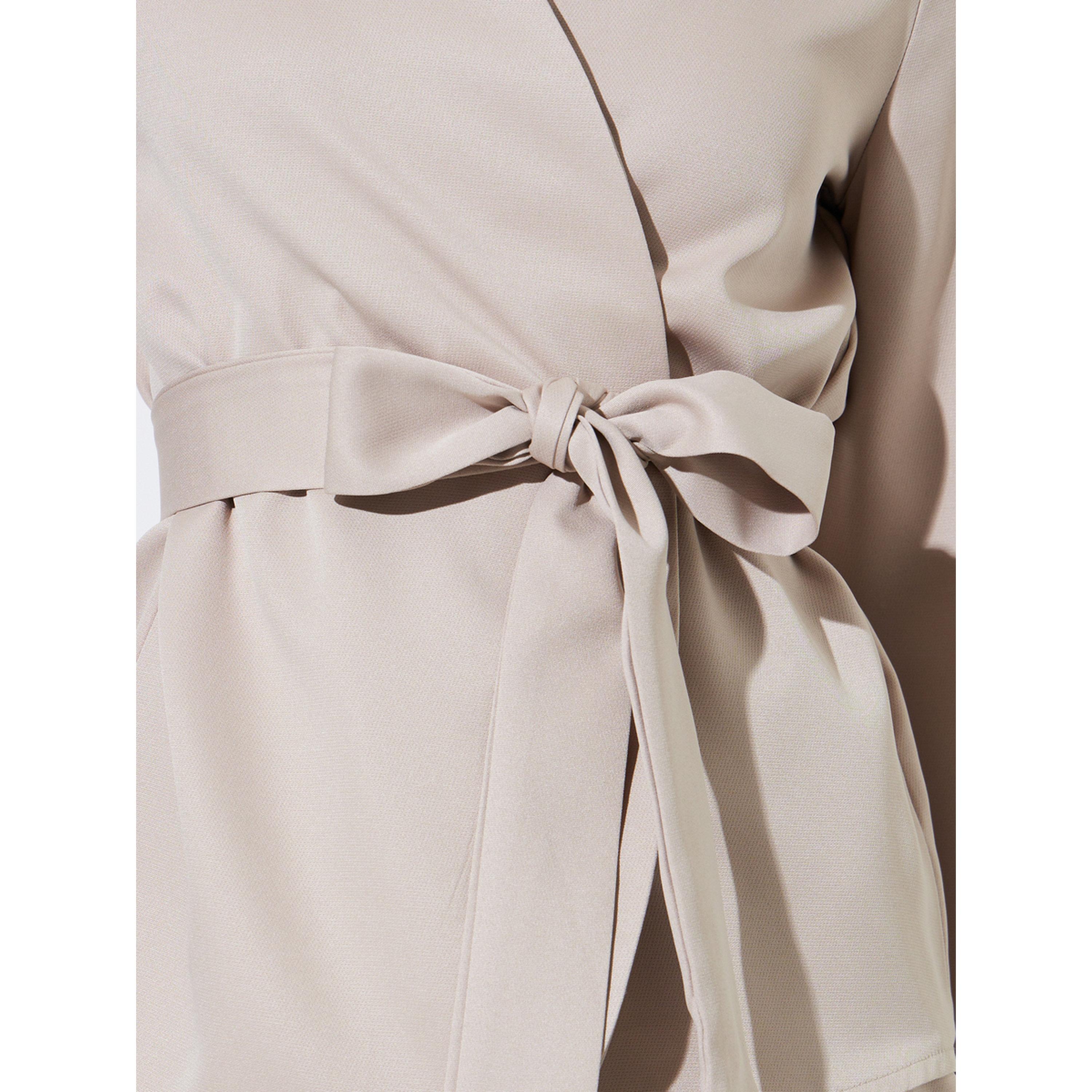 Styli Khaki Wrap Blazer and Wide Leg Trousers Co-Ord Set-women-clothing-coordsets-image-5