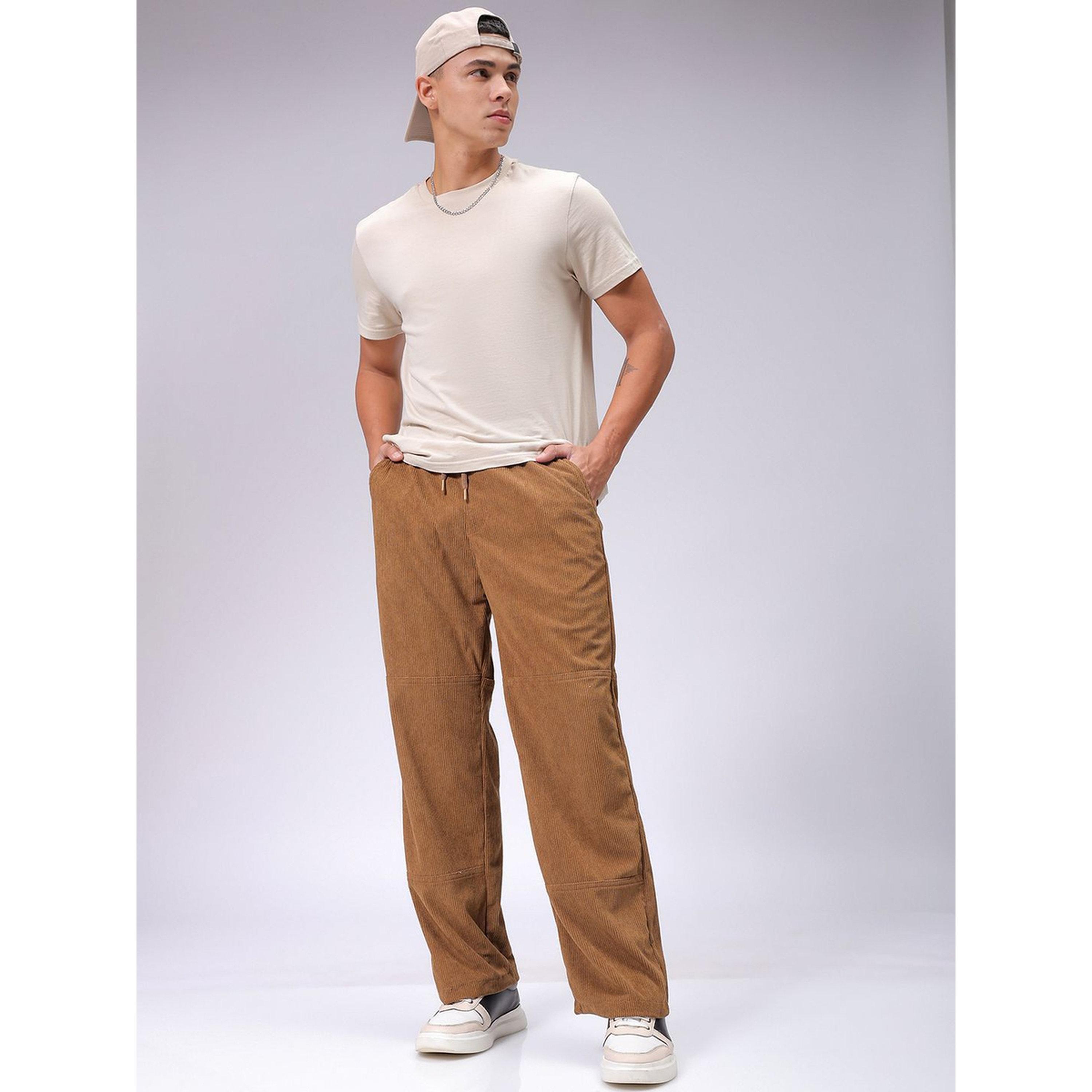 جوغر سادة بقصة مريح بخصر متوسط للرجال-men-clothing-joggers-image-2