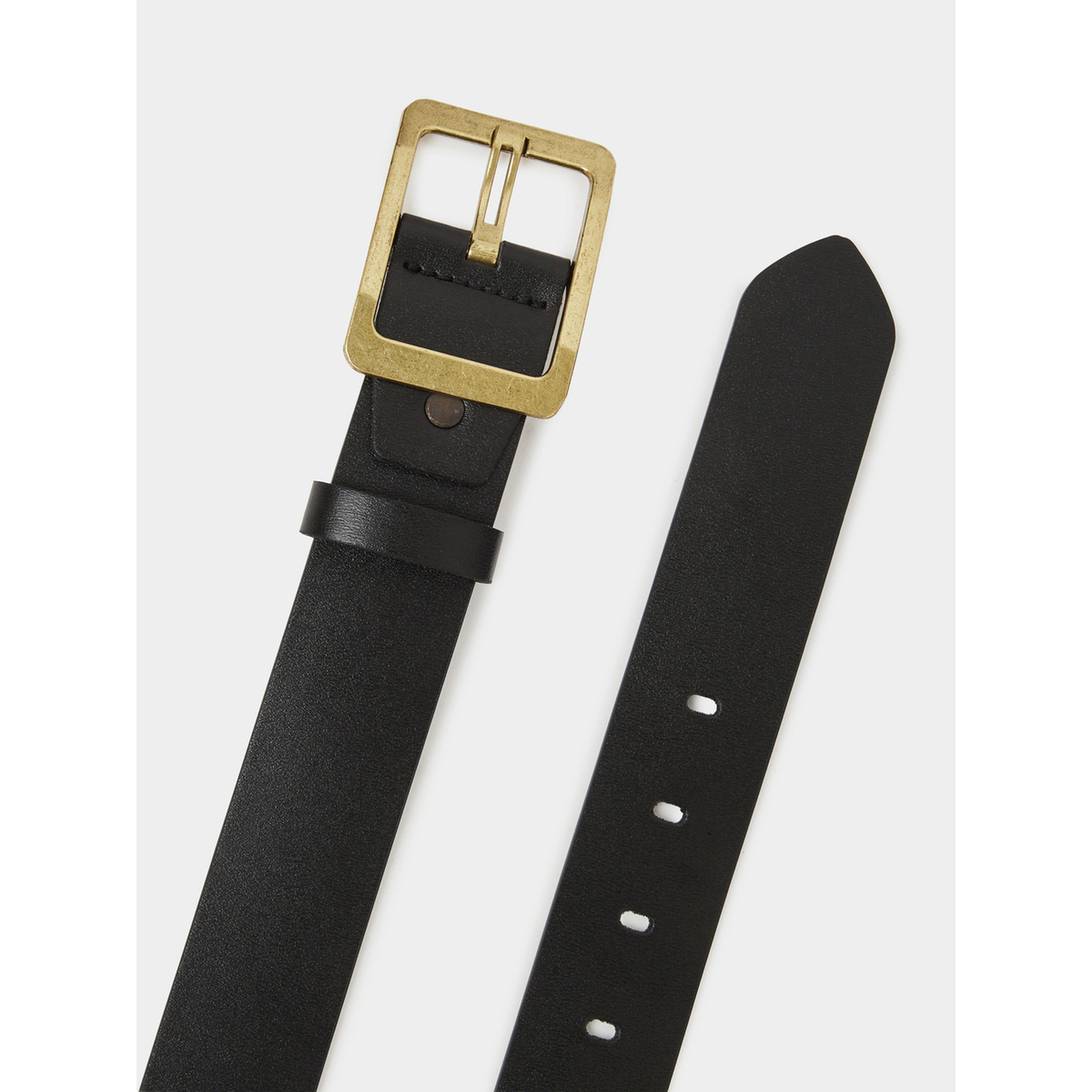 Styli Black Solid Belt with Square Buckle-men-beltsandwallets-belts-image-5