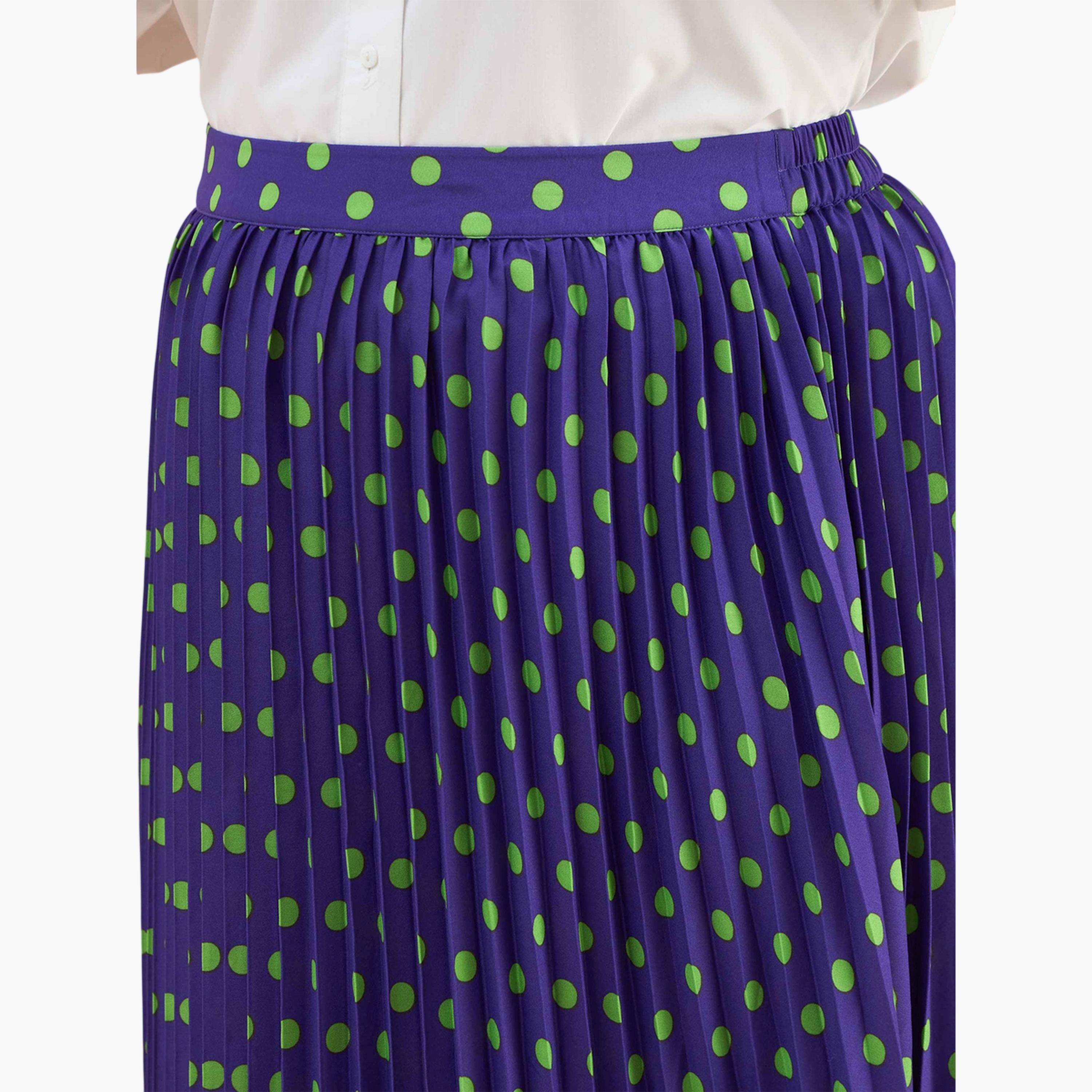 Sassafras X Styli Plus Size Purple Polka Dot Accordion Pleated Maxi Skirt-women-clothing-skirts-image-4