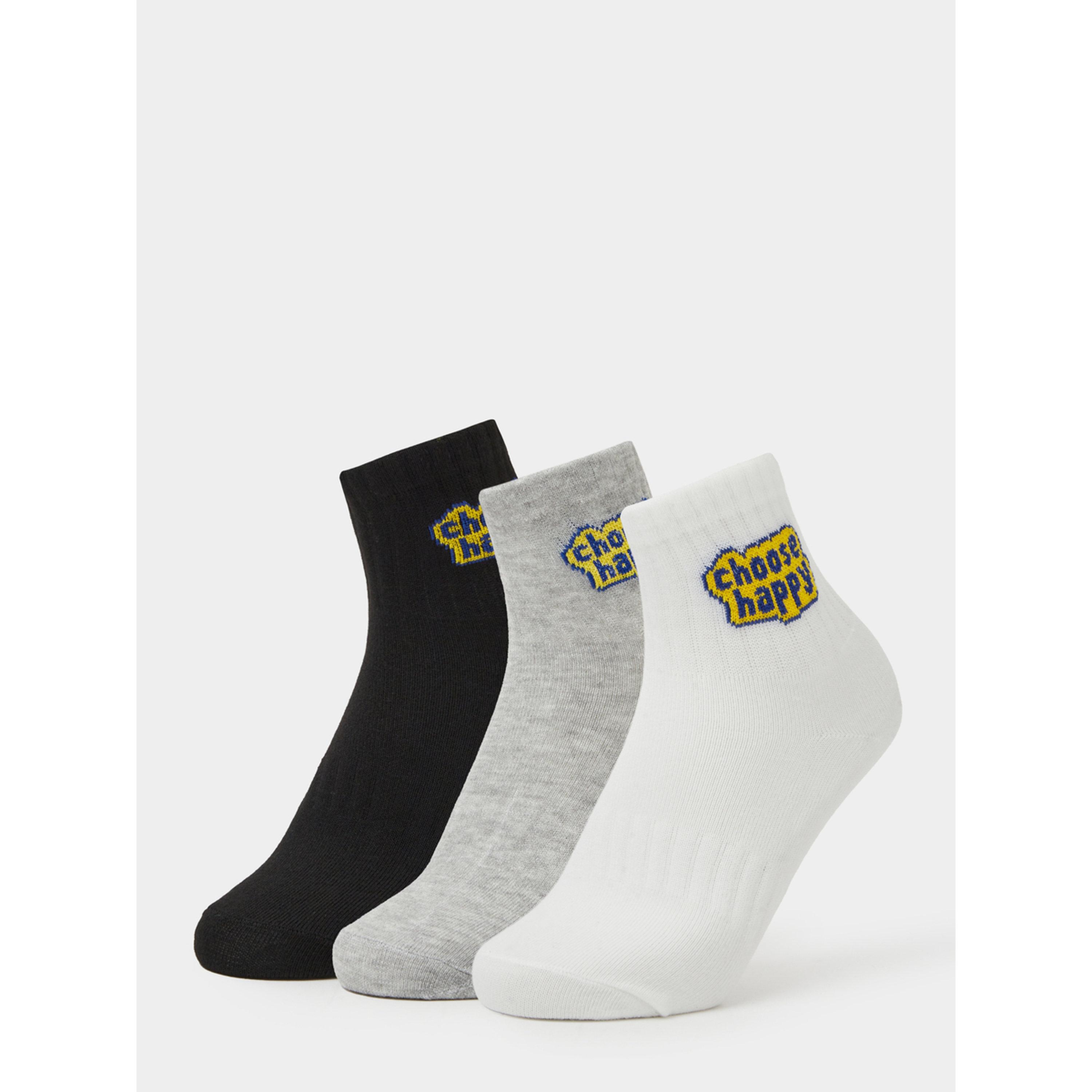 Styli Pack of 3 - Slogan Detail Socks-men-socks-image-1