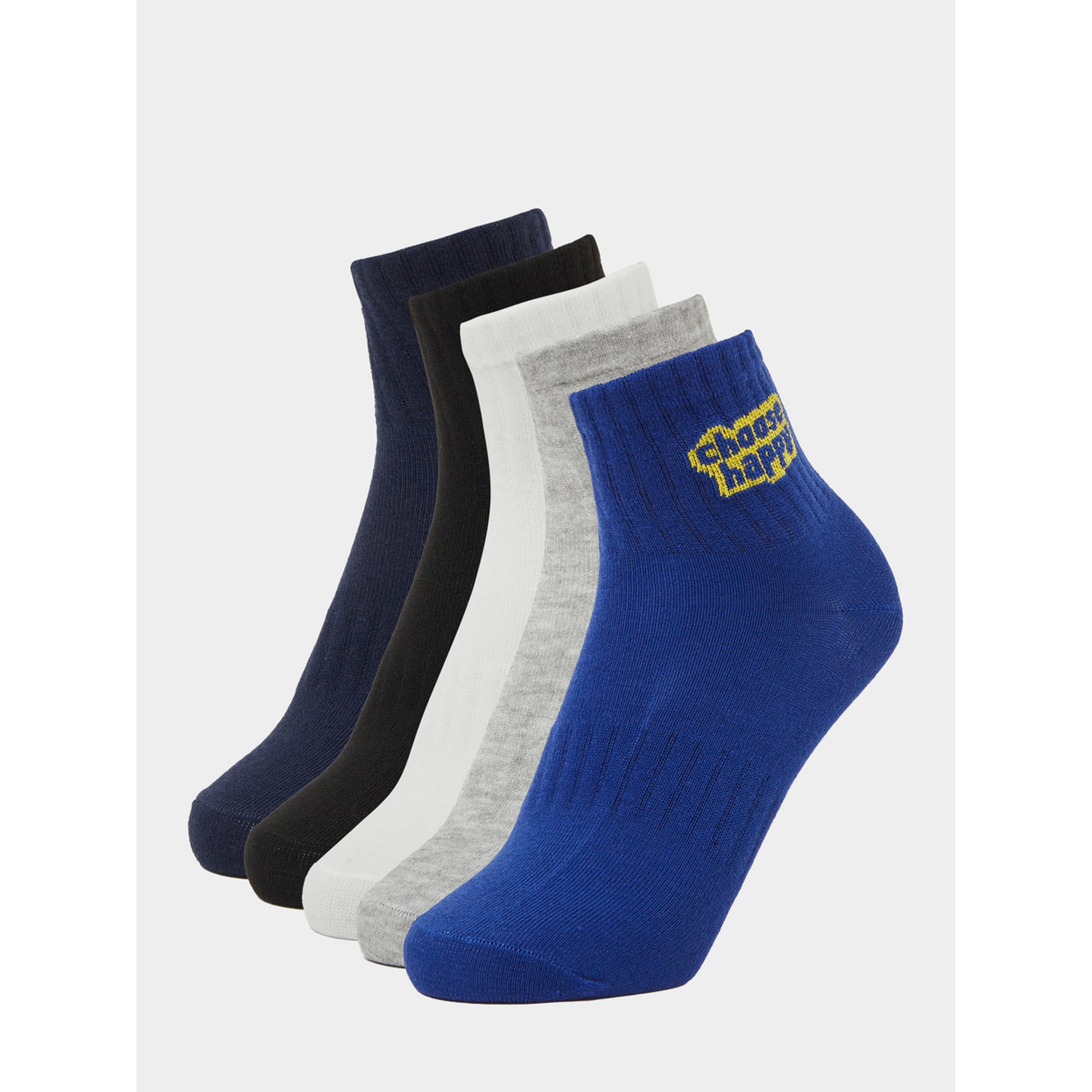 Styli Pack of 5 - Slogan Detail Socks-men-socks-image-1