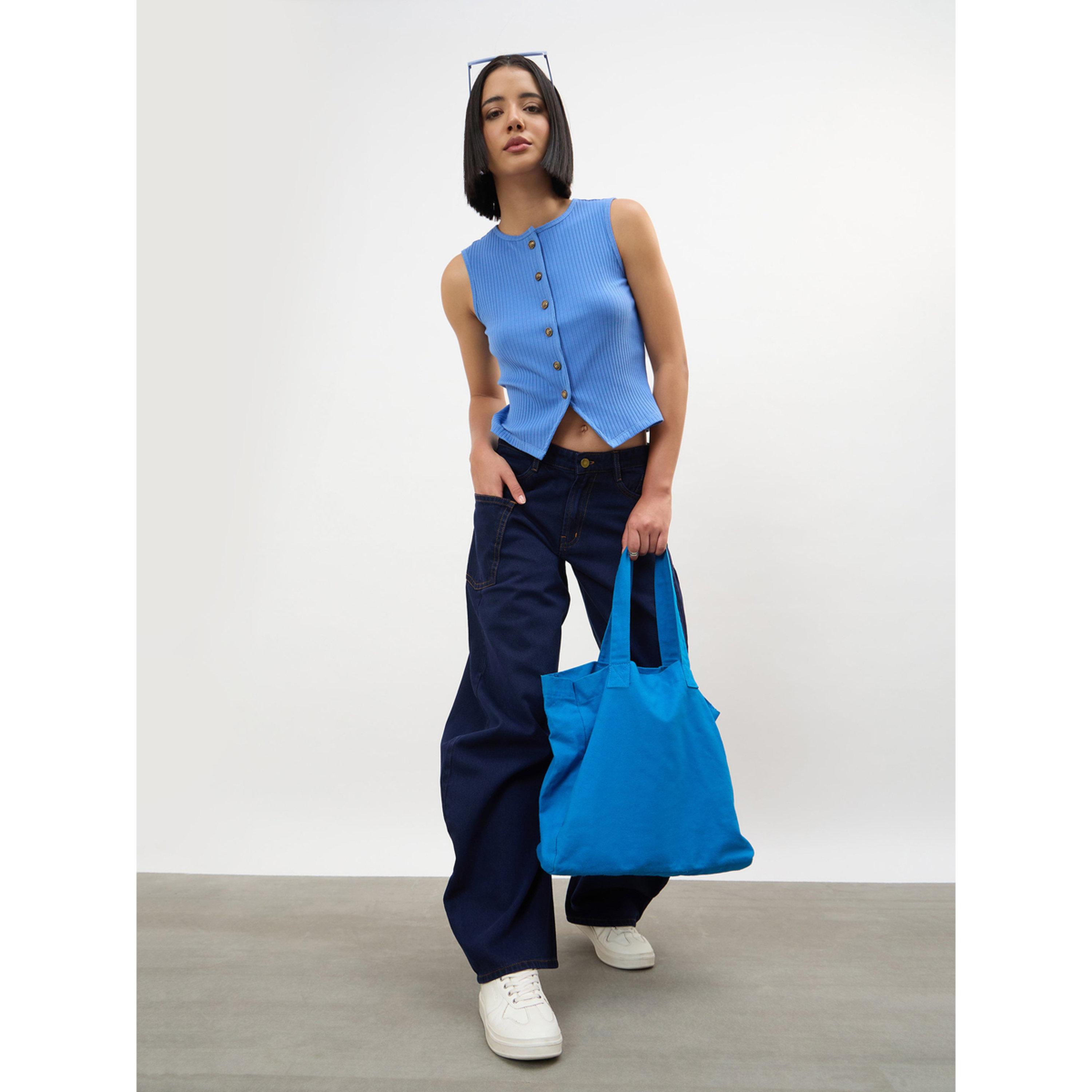 جينز بالون بتفاصيل درزة جانبية باللون الكحلي الداكن-women-clothing-jeans-image-3