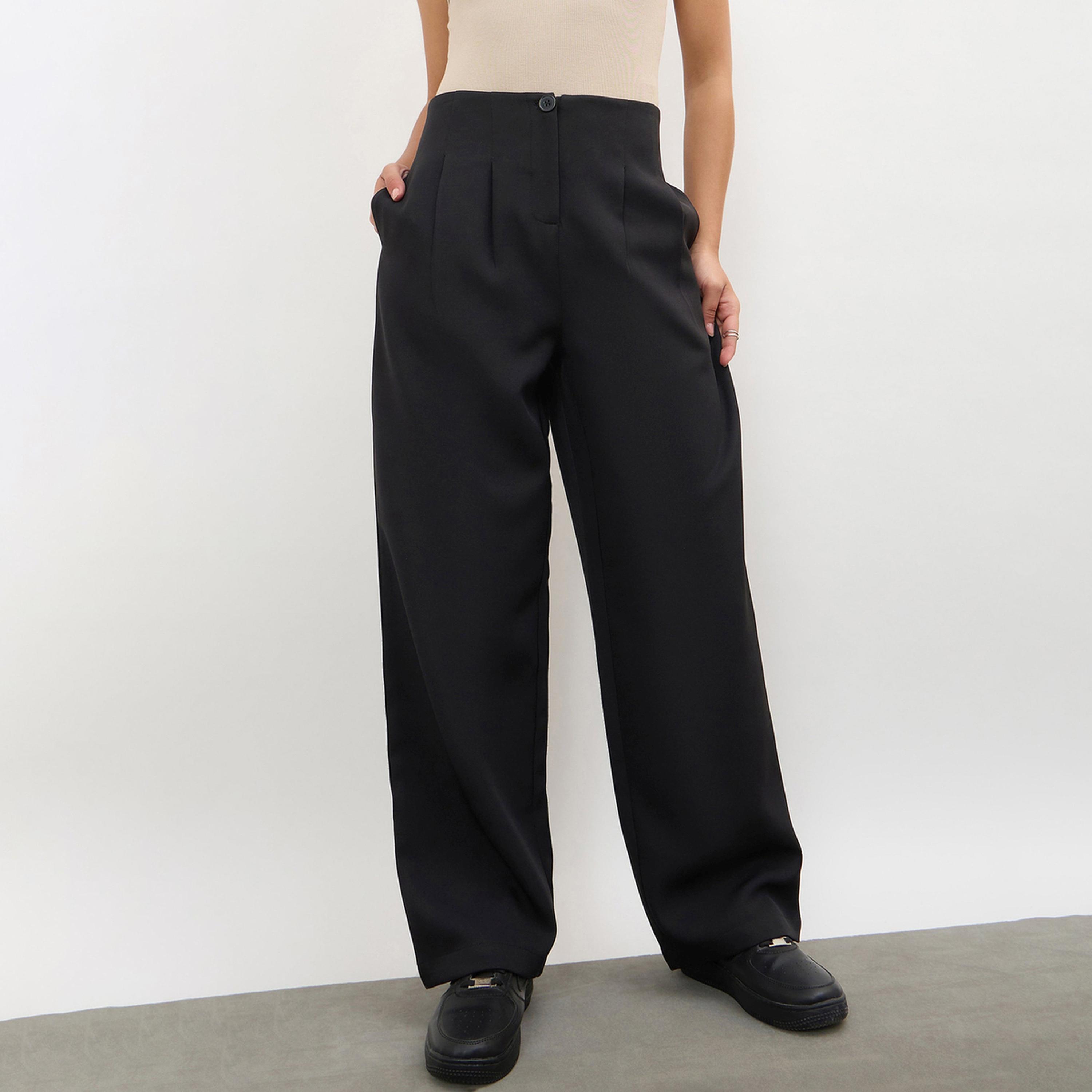 Sassafras X Styli Black Dual-Dart No-Waistband Korean Pants-women-clothing-trousers-image-1