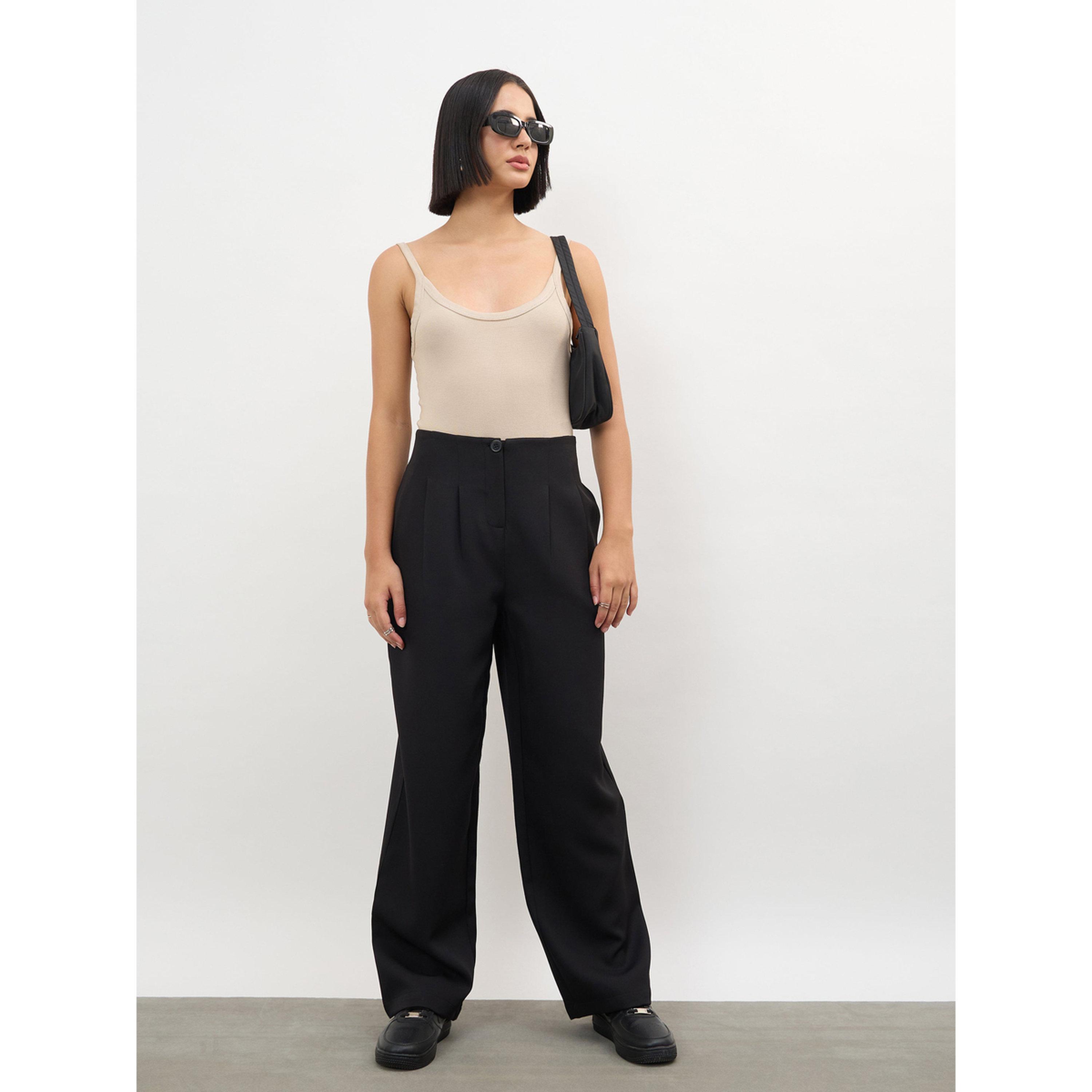 Sassafras X Styli Black Dual-Dart No-Waistband Korean Pants-women-clothing-trousers-image-2