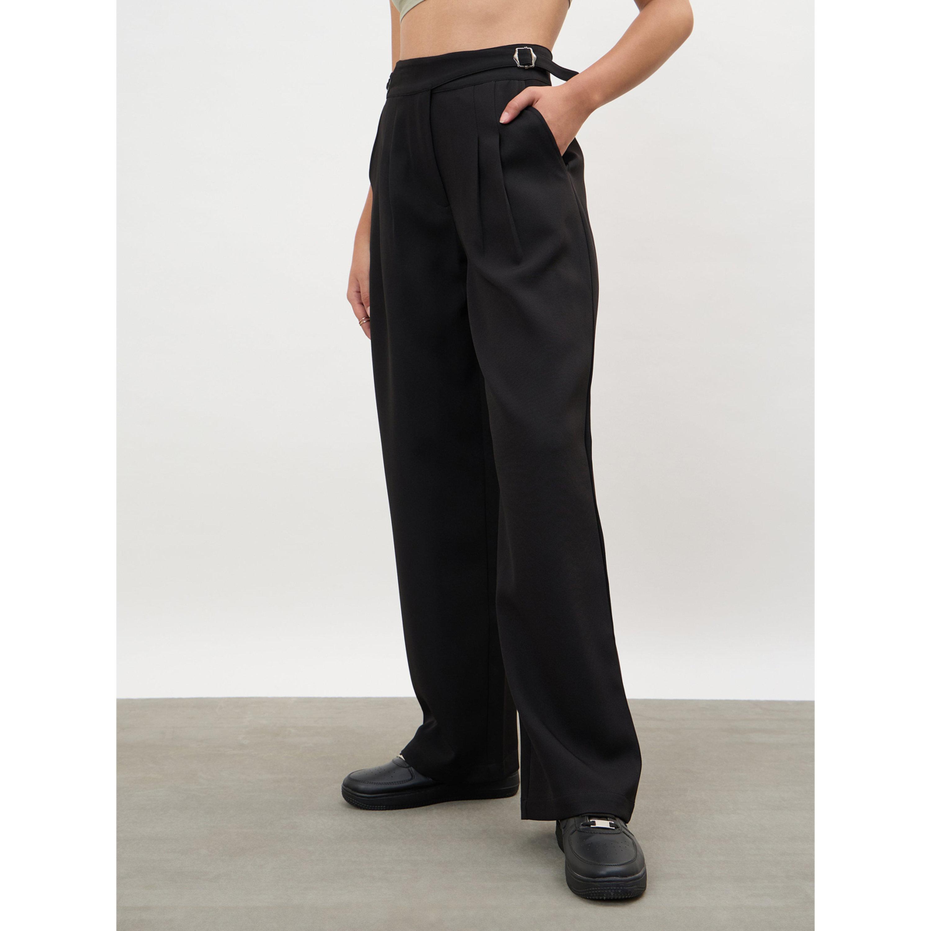 Sassafras X Styli Black Double Waist Adjuster Korean Pants-women-clothing-trousers-image-3