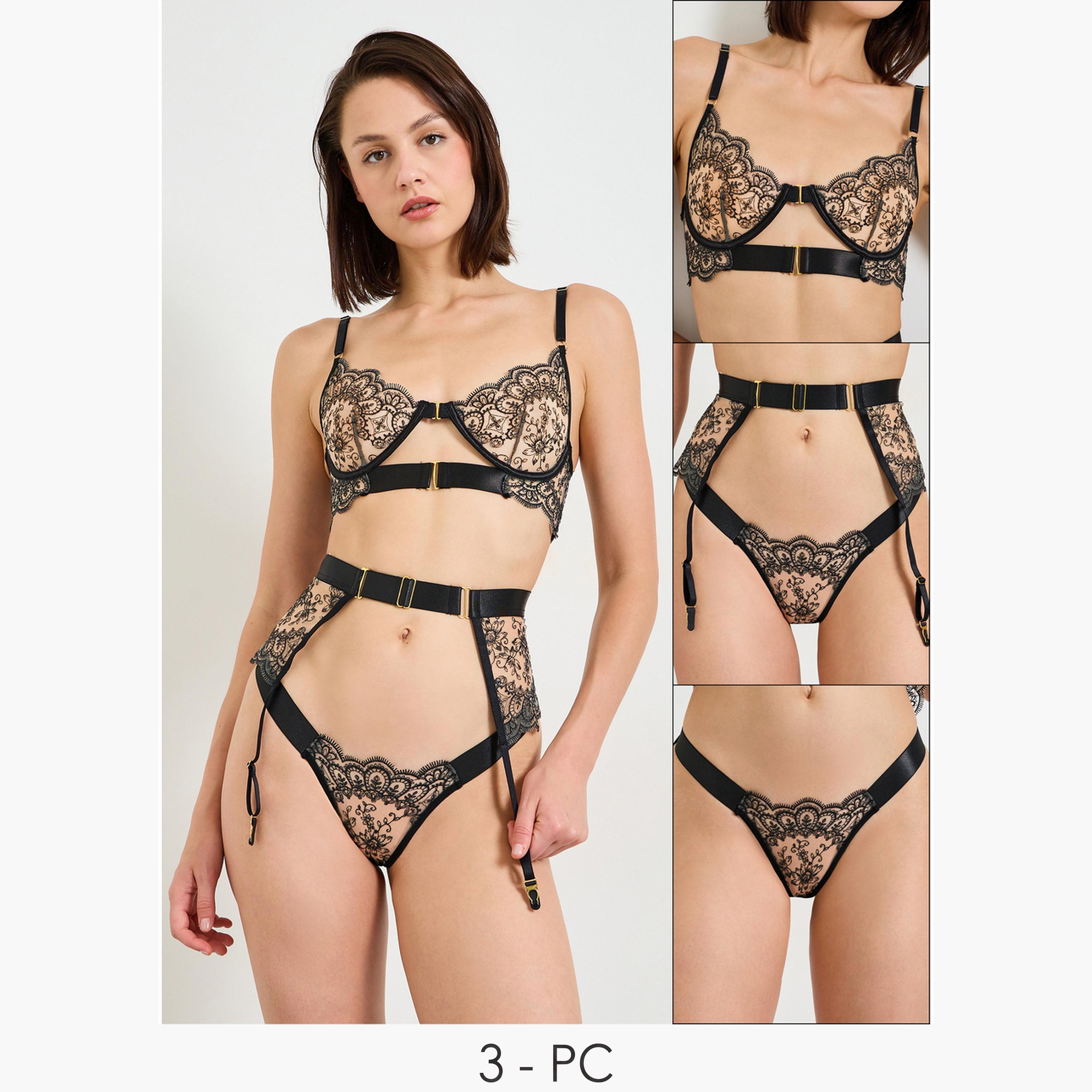Take Two Coffee Brown Bralette and Short Lingerie Set-women-clothing-lingerie-lingeriesets-image-1