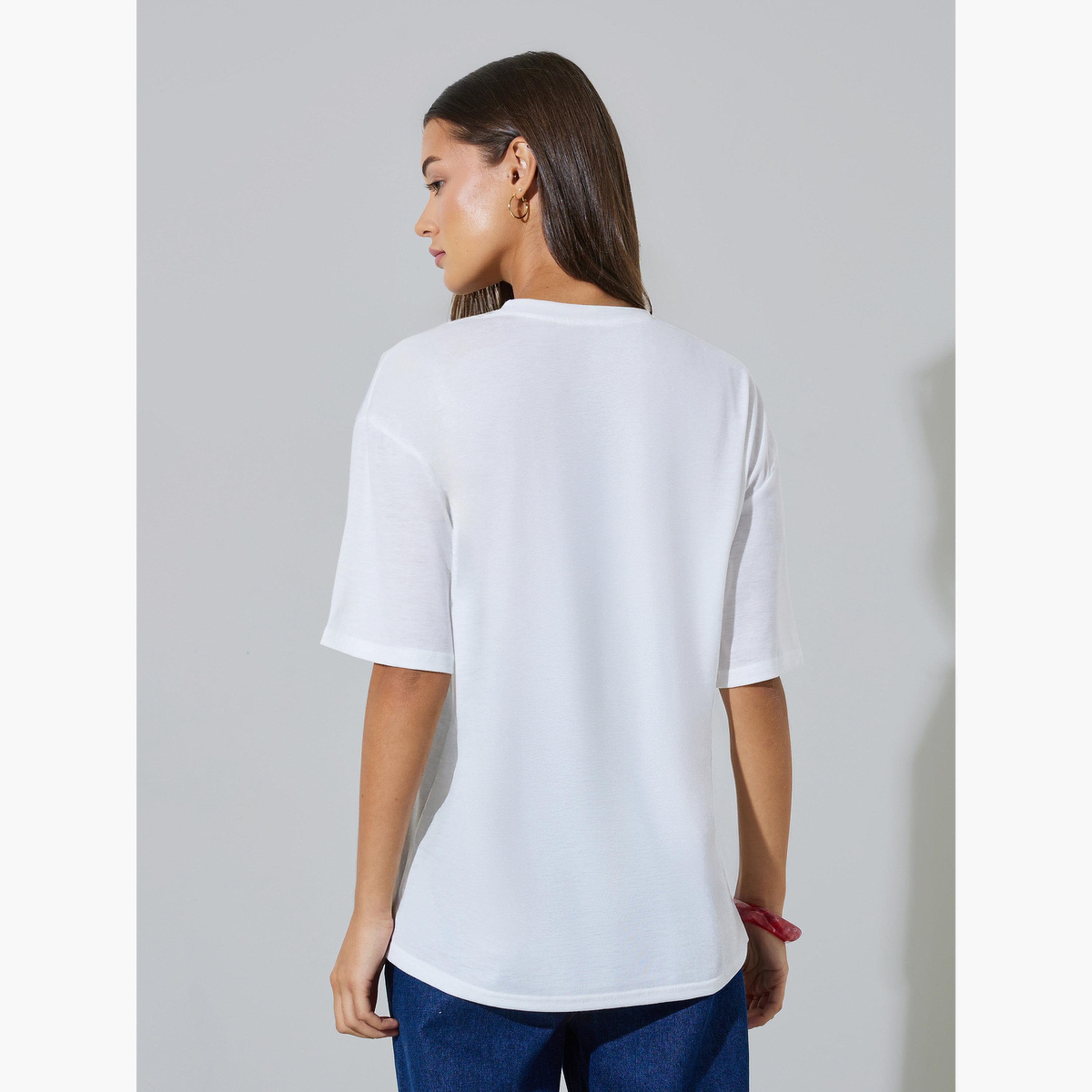Styli White Graphic Print Oversize T-Shirt-women-clothing-tshirts-image-5