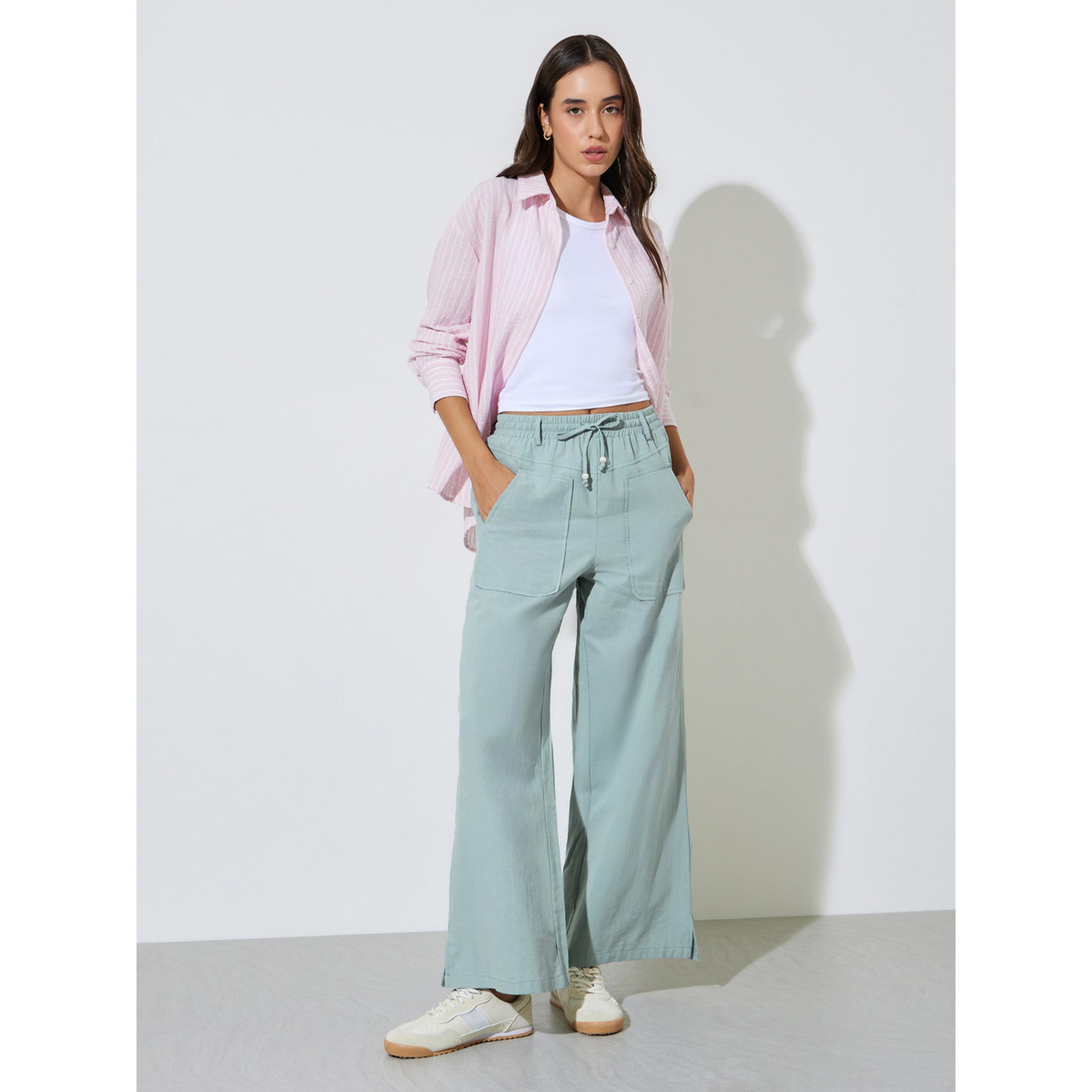 Take Two Green Wide-Leg Trousers-women-clothing-joggers-image-2