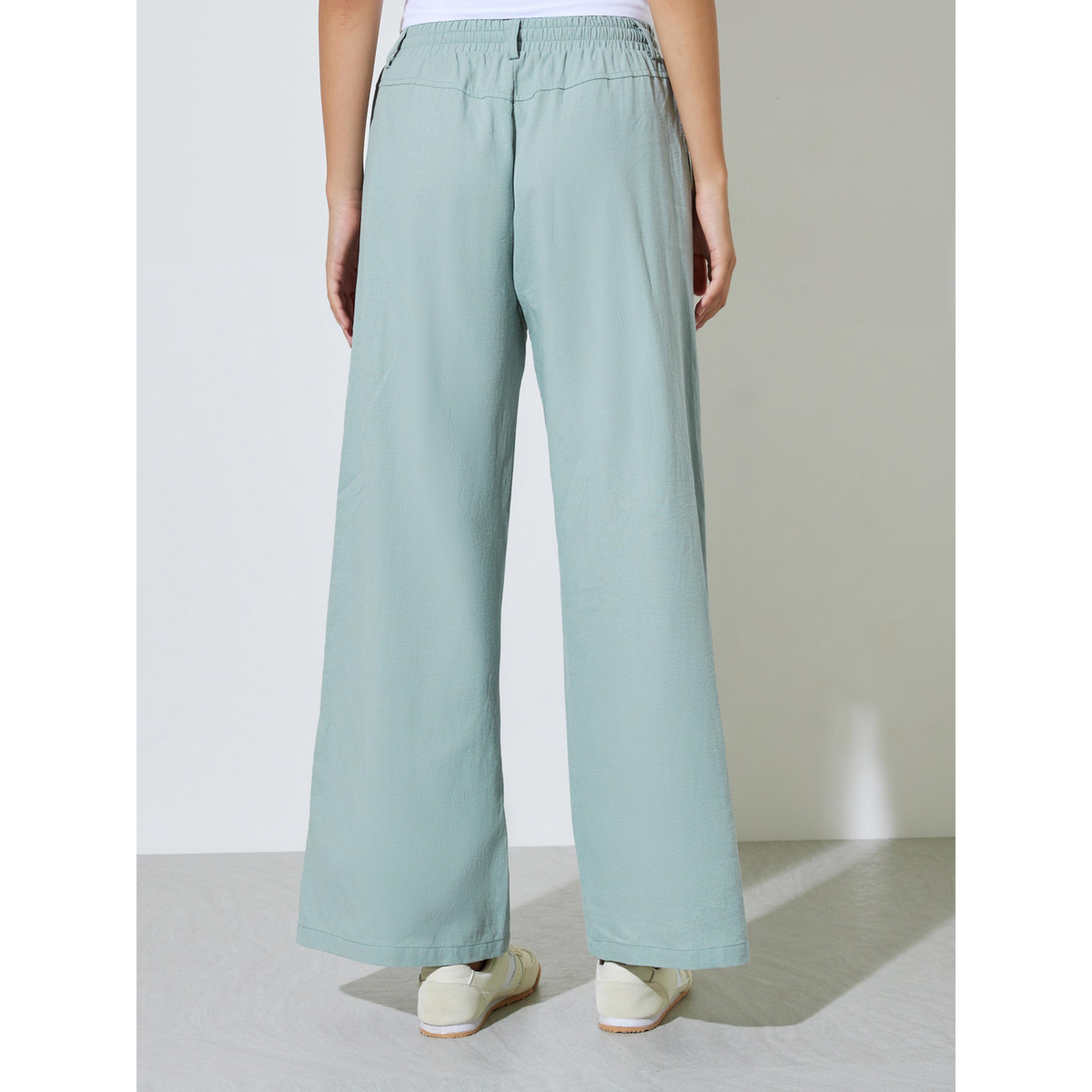 بنطال أخضر بأرجل واسعة-women-clothing-joggers-image-4