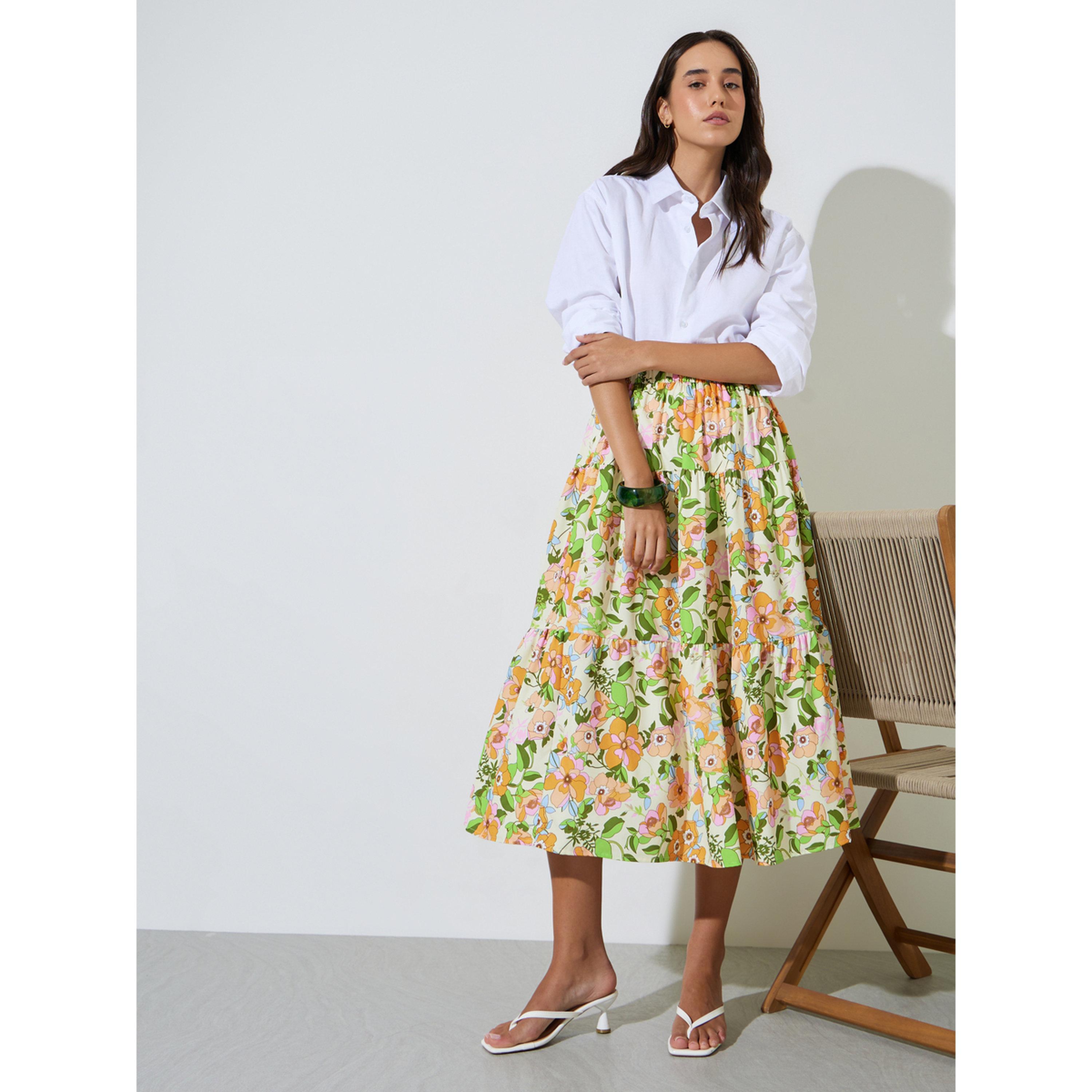 تنورة ميدي وطبعة أزهار متعددة الألوان-women-clothing-skirts-image-2