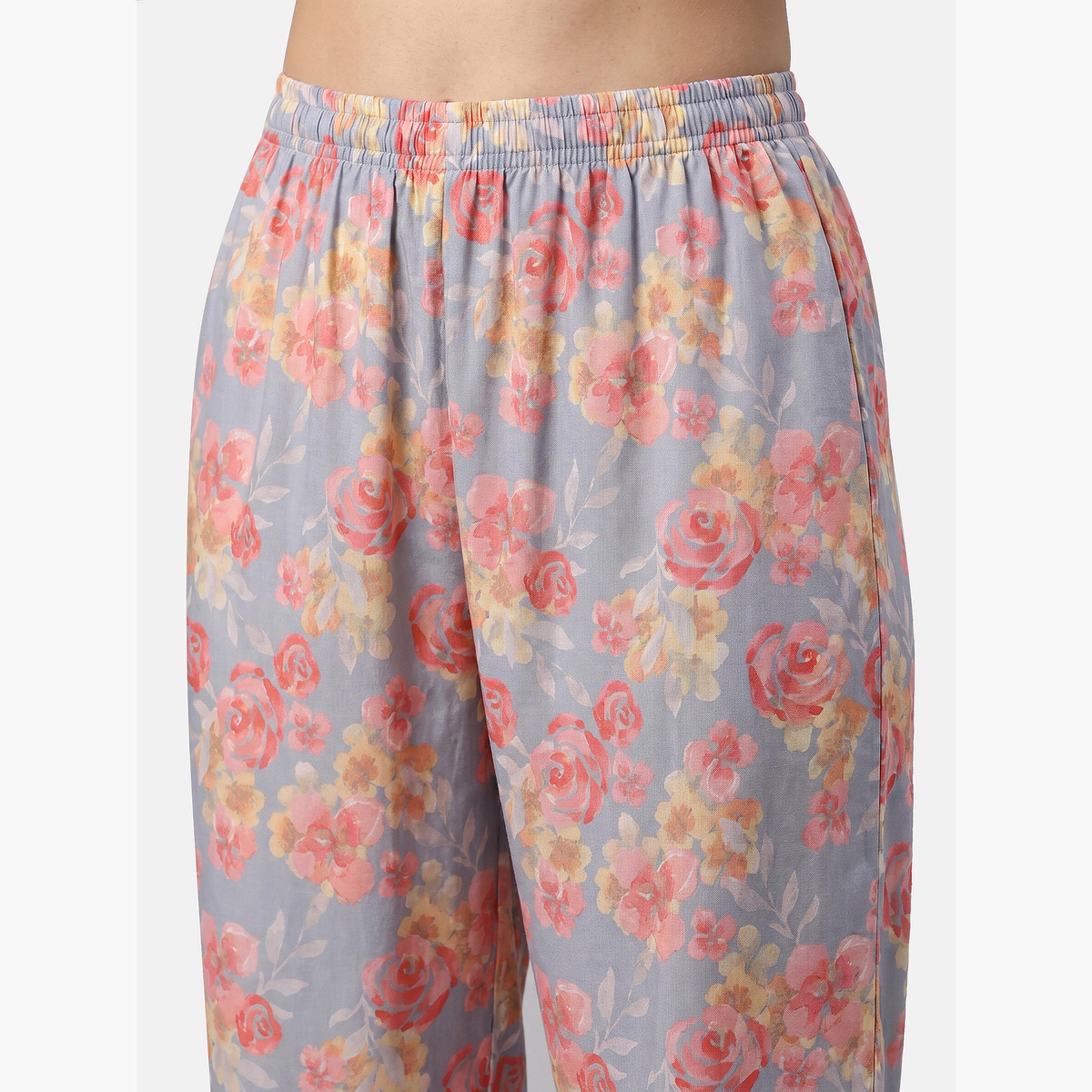 طقم بيجاما من بنطال وقميص قطن بطبعات زهور-women-clothing-nightwear-pyjamas-longsets-image-6