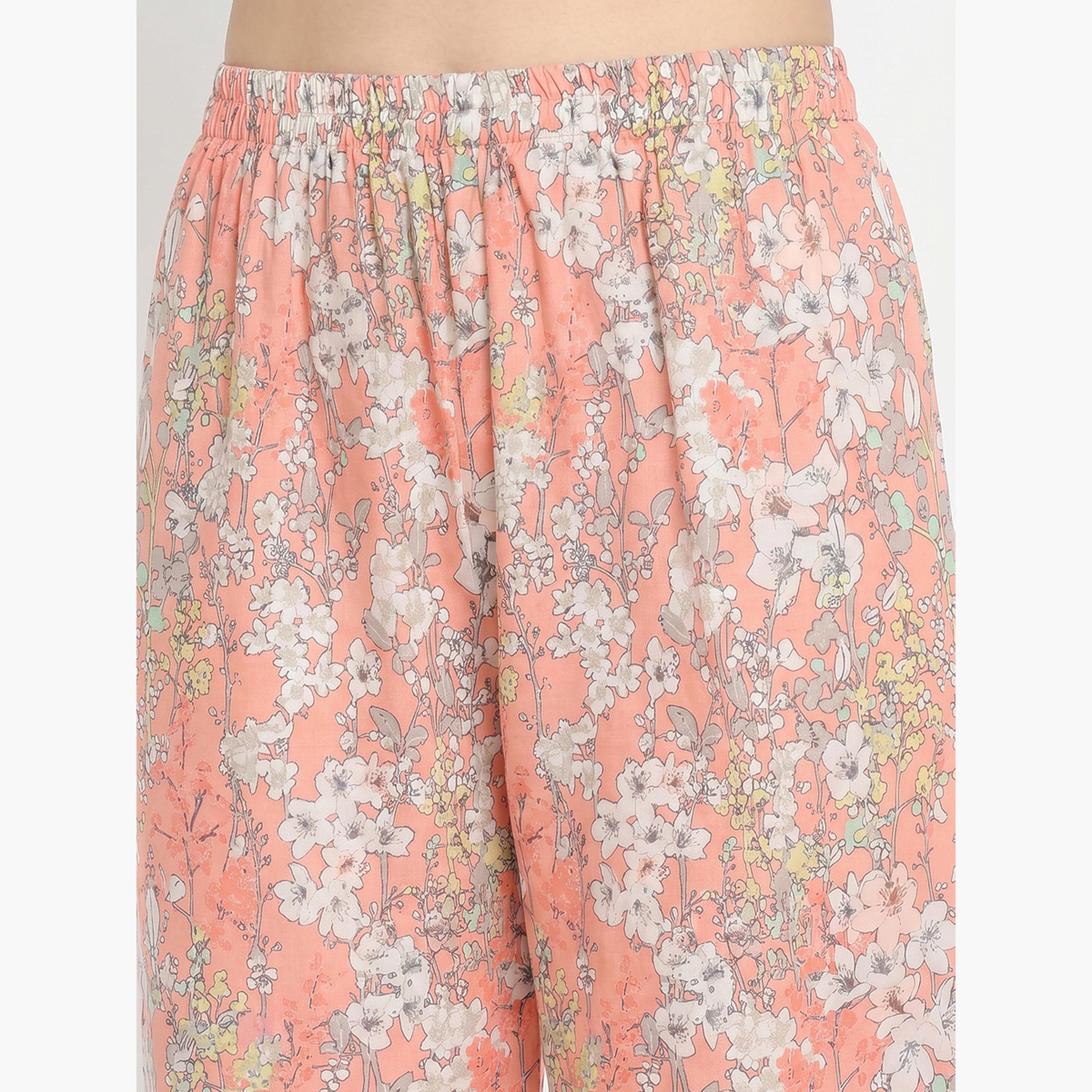 طقم بيجاما من بنطال وبلوزة قطن بطبعات زهور-women-clothing-nightwear-pyjamas-longsets-image-5