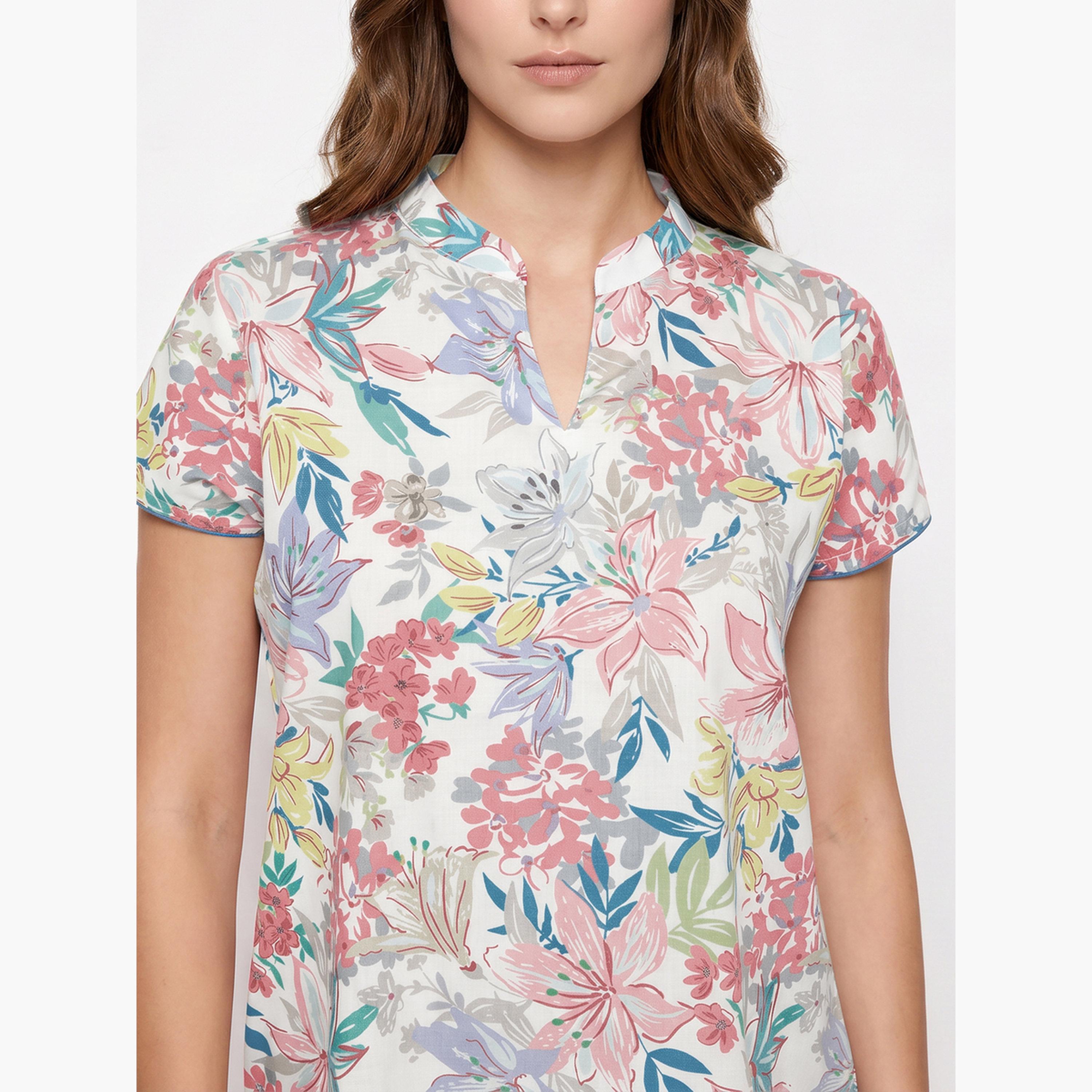 Mish X Styli White Pastel Floral Top and Pyjama Set-women-clothing-nightwear-pyjamas-longsets-image-5