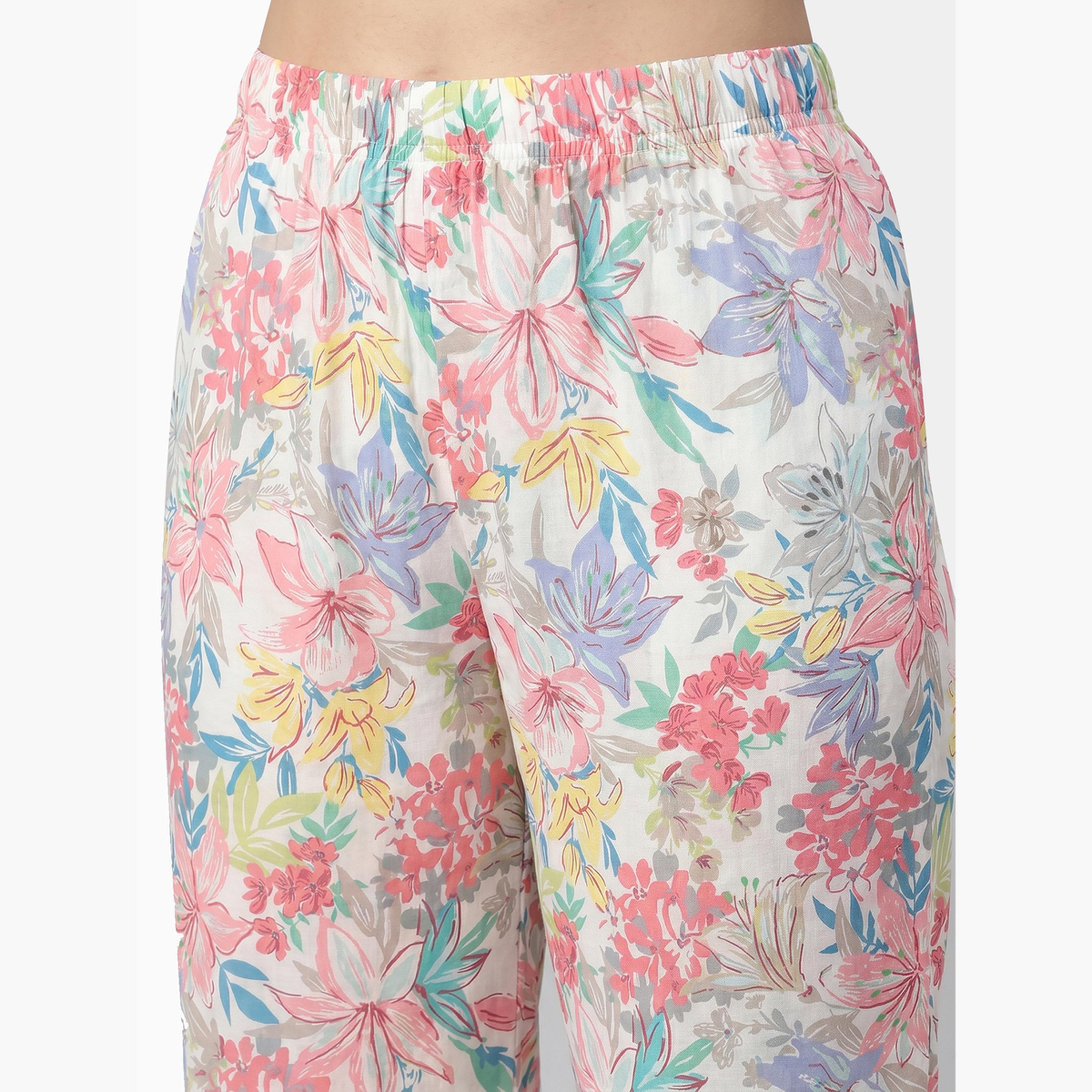 Mish X Styli White Pastel Floral Top and Pyjama Set-women-clothing-nightwear-pyjamas-longsets-image-6