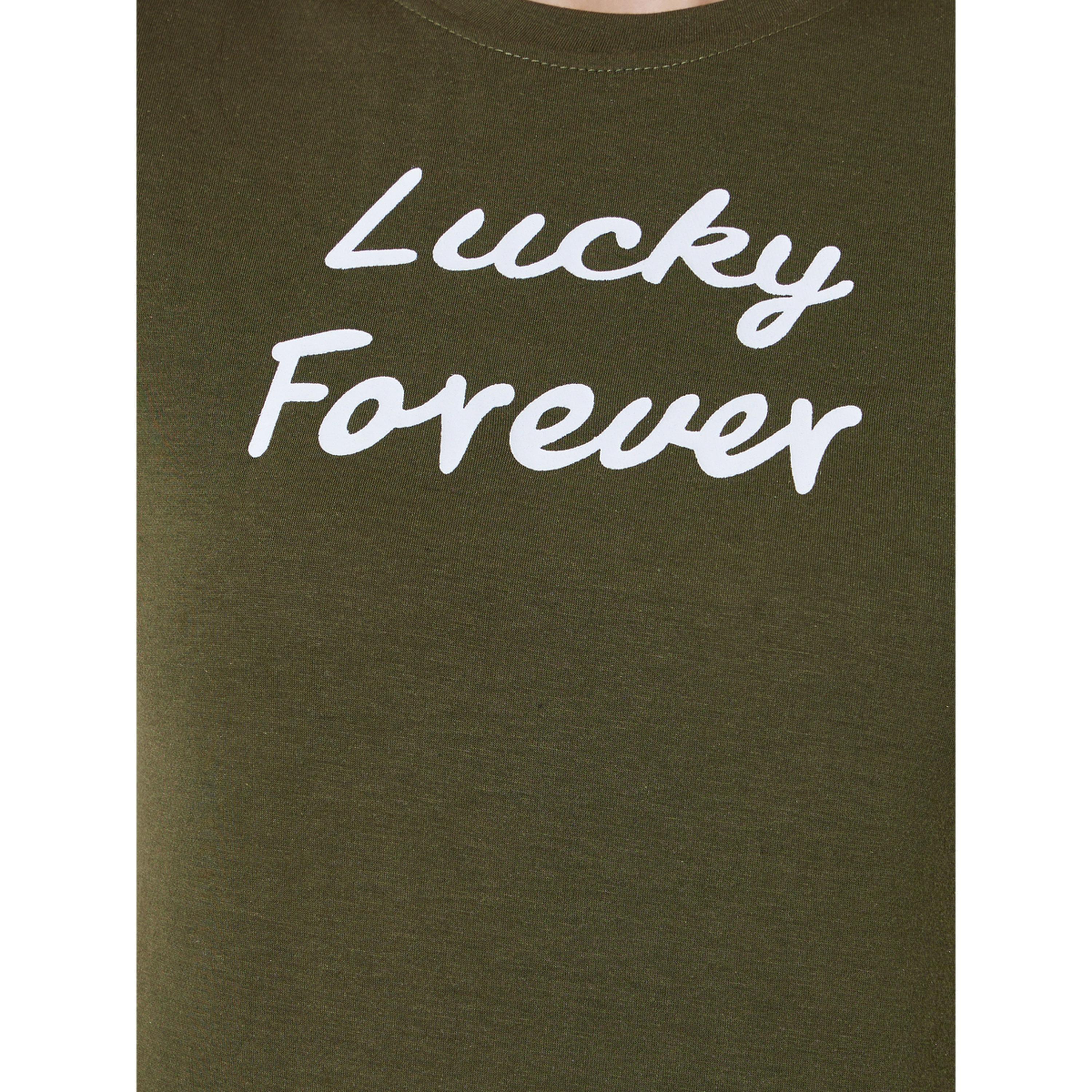 Styli Olive Slogan Print Regular Fit T-shirt-women-clothing-tshirts-image-5