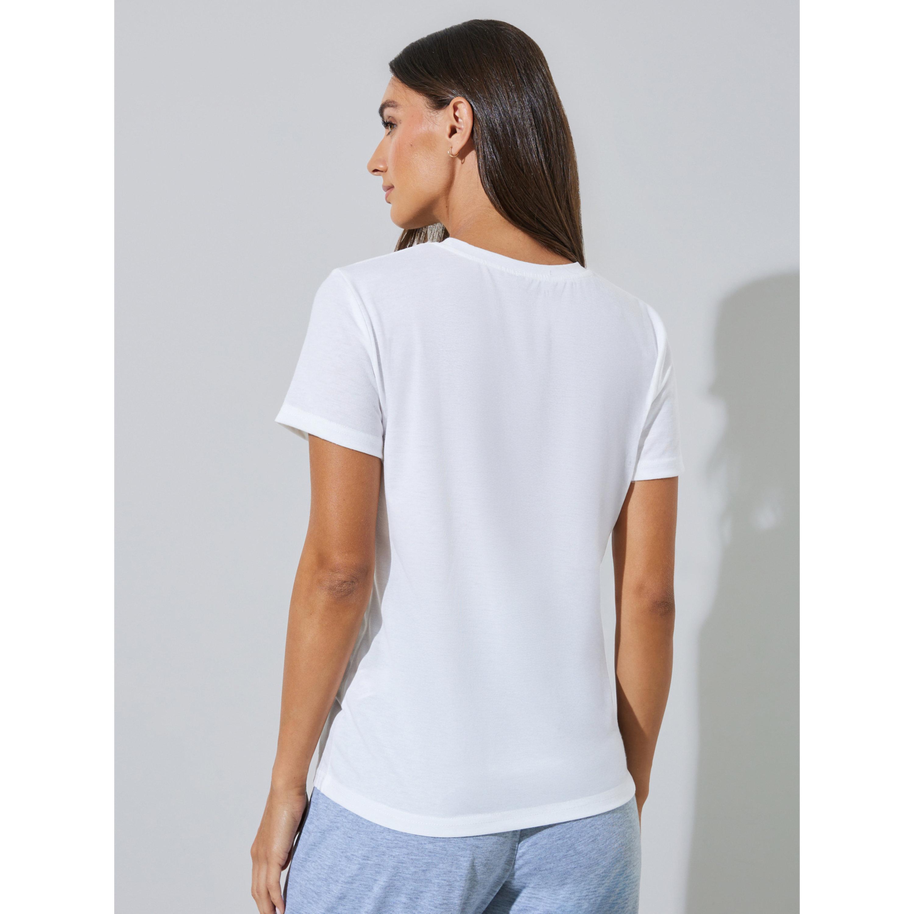 Styli White Graphic Print Short Sleeves T-Shirt-women-clothing-tshirts-image-4