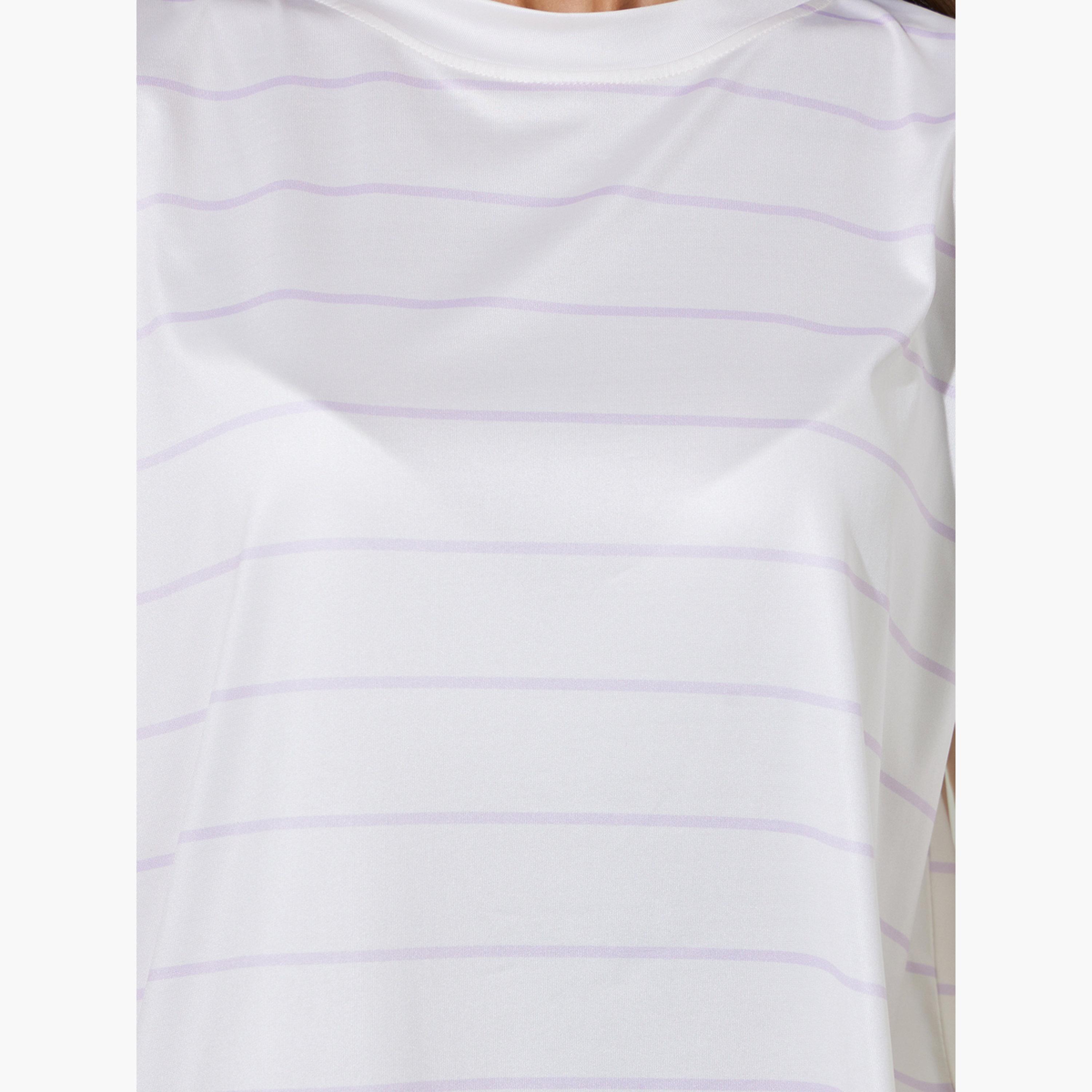تيشيرت بنمط مخطط وقصة عادية-women-clothing-tshirts-image-5