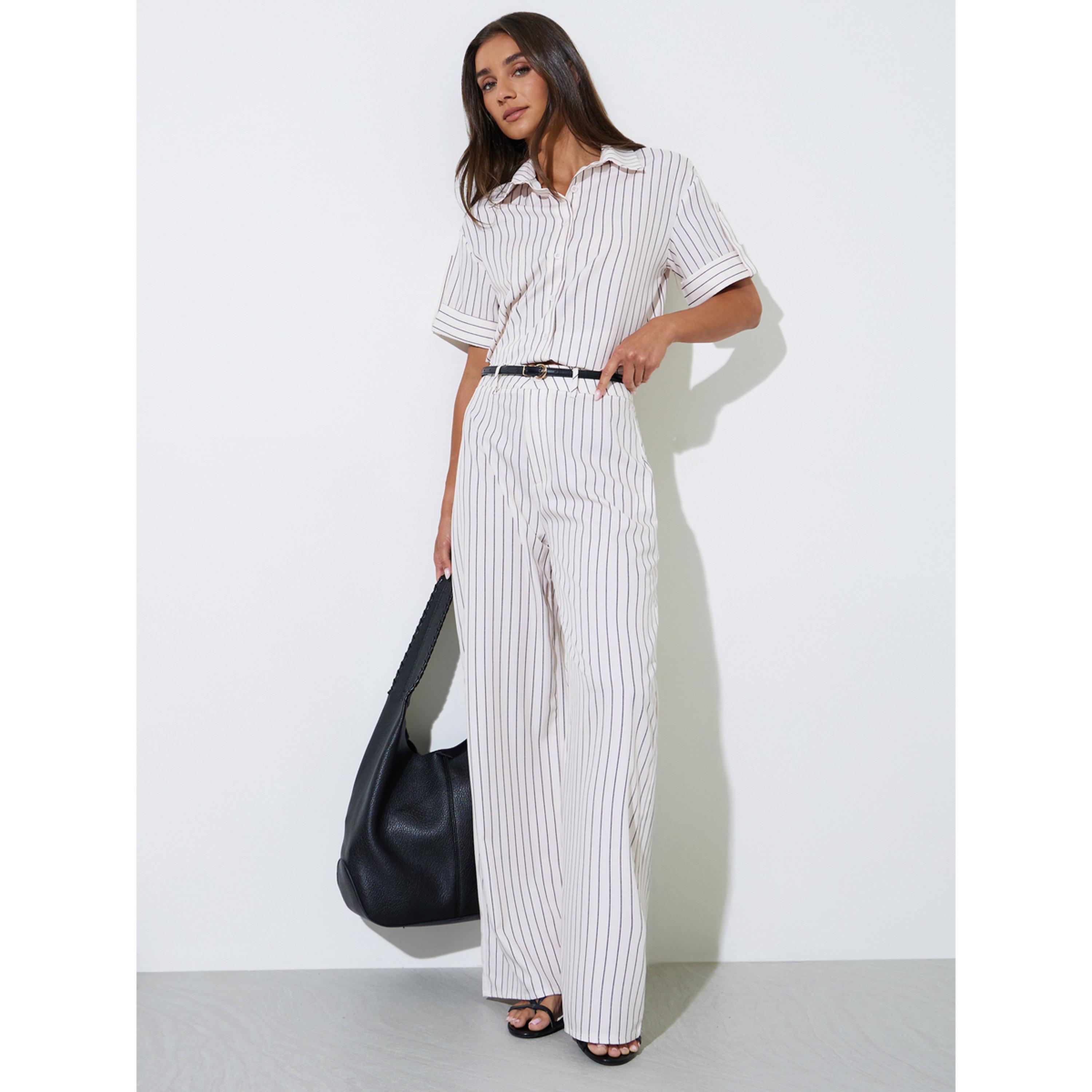 طقم منسق من بنطال وقميص مخطط-women-clothing-coordsets-image-4