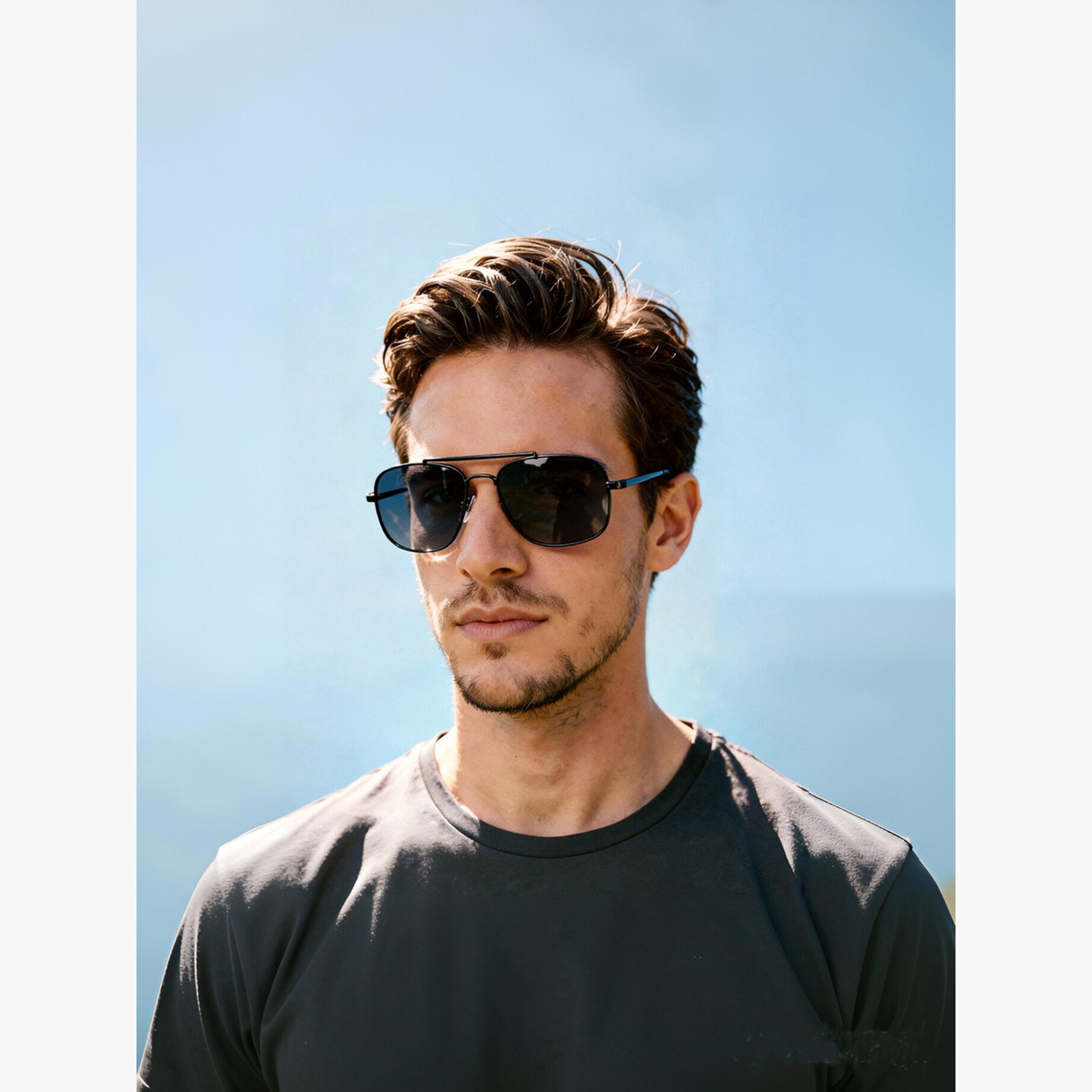 نظارة شمسية أفياتور مستقطبة مع حماية من الأشعة فوق البنفسجية باللون الأسود للرجال-men-sunglasses-image-2