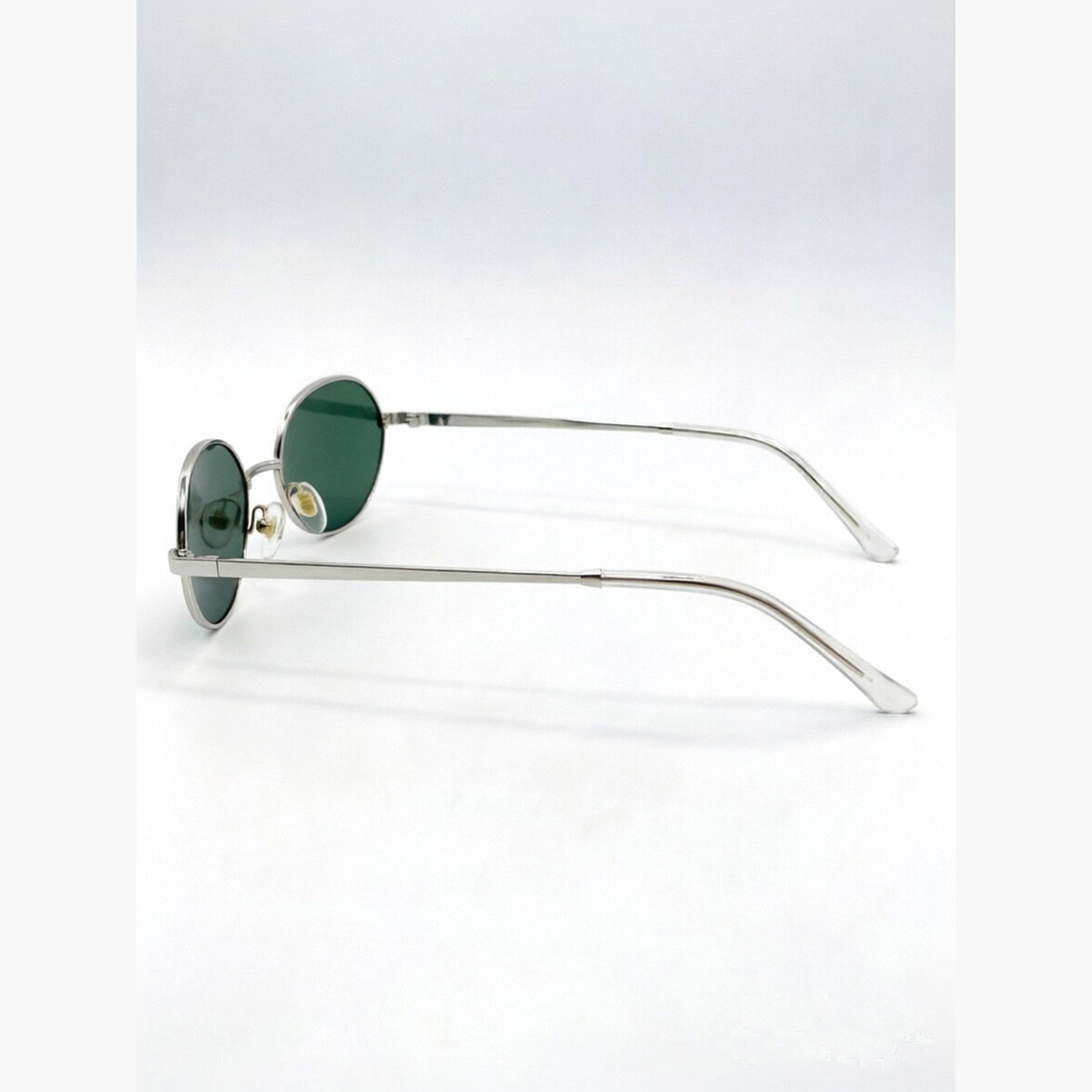 نظارة شمسية بإطار بيضاوي مع حماية من الأشعة فوق البنفسجية باللون الفضي-men-sunglasses-image-3