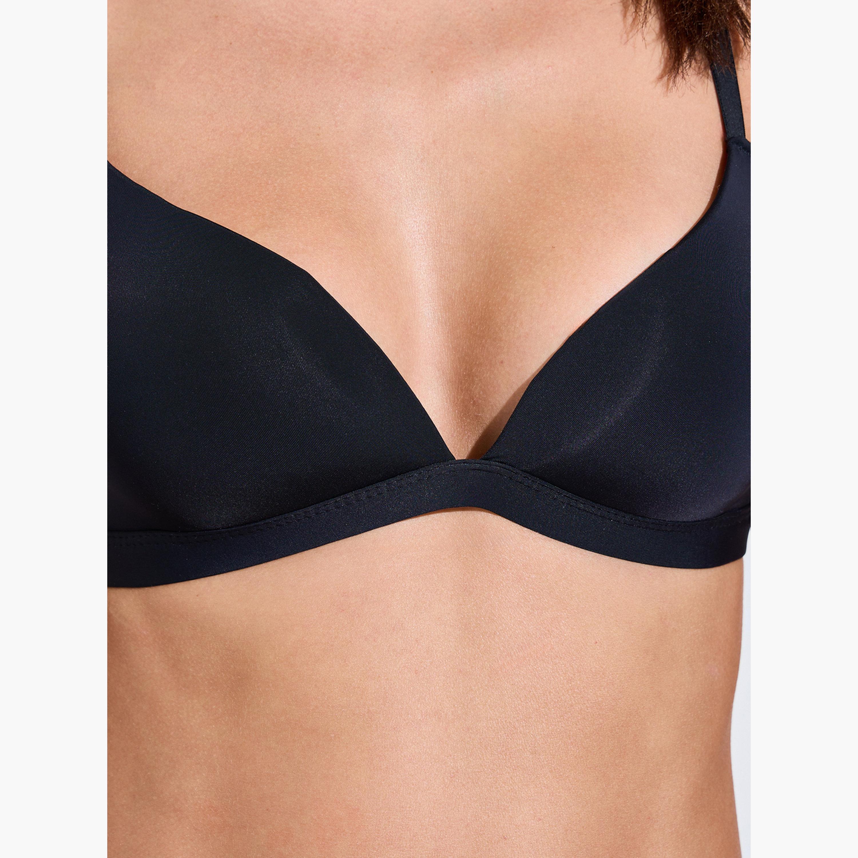 Styli Pack of 2 - Padded Non Wired Plunge Bra-women-clothing-lingerie-bras-image-6