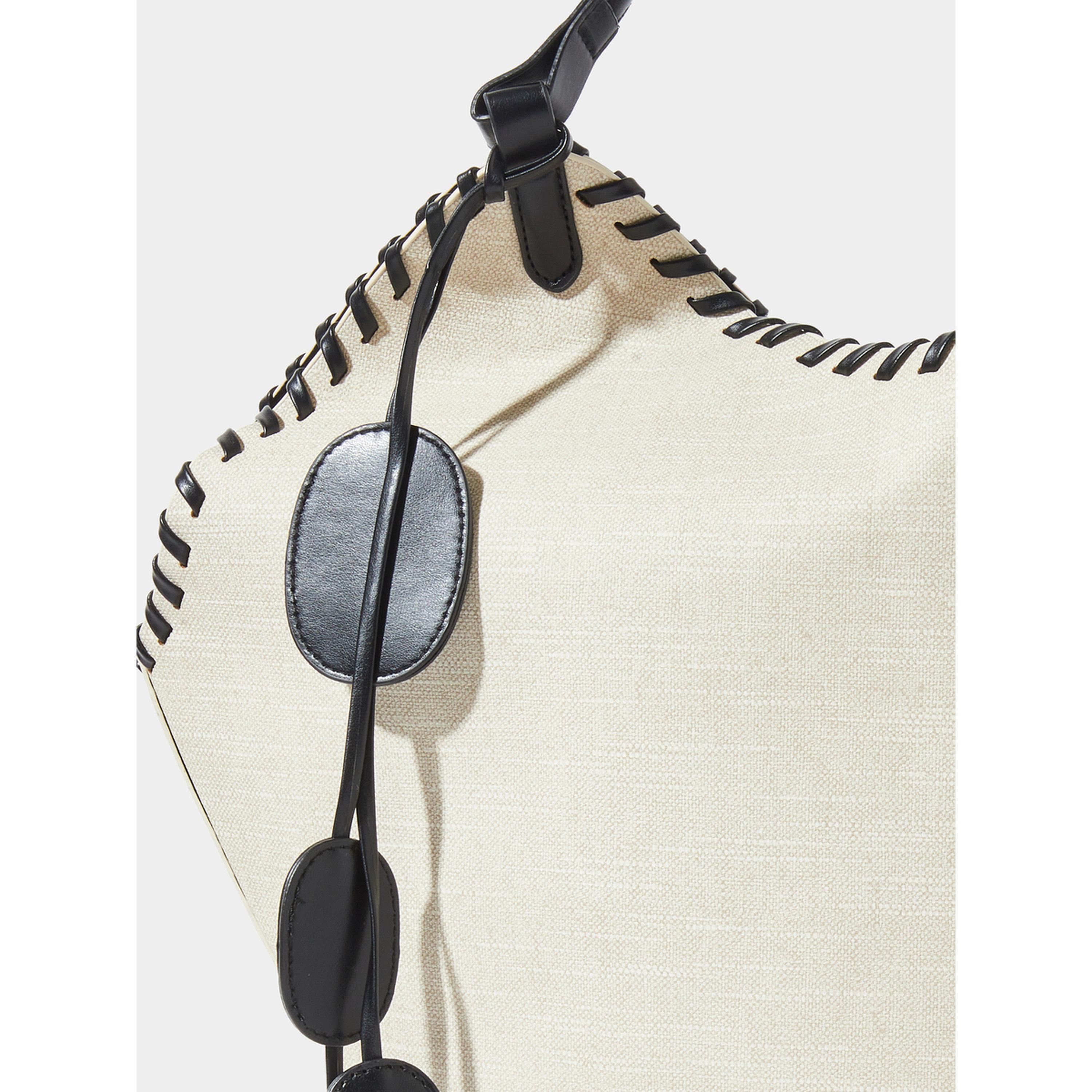 حقيبة توت كانفاس مع محفظة وتفاصيل درزات-women-bagsandwallets-handbags-image-4