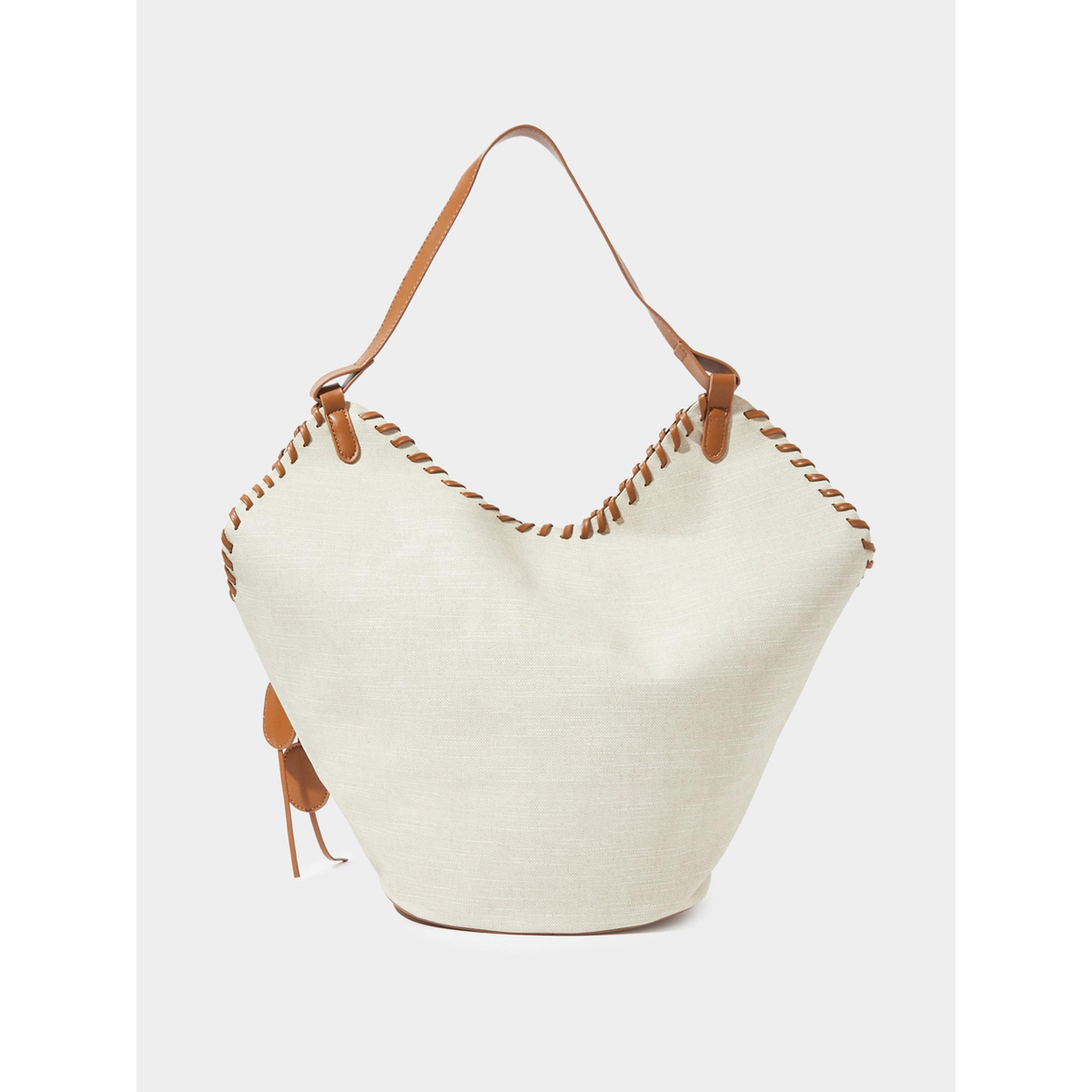 حقيبة توت كانفاس مع محفظة وتفاصيل درزات-women-bagsandwallets-handbags-image-4
