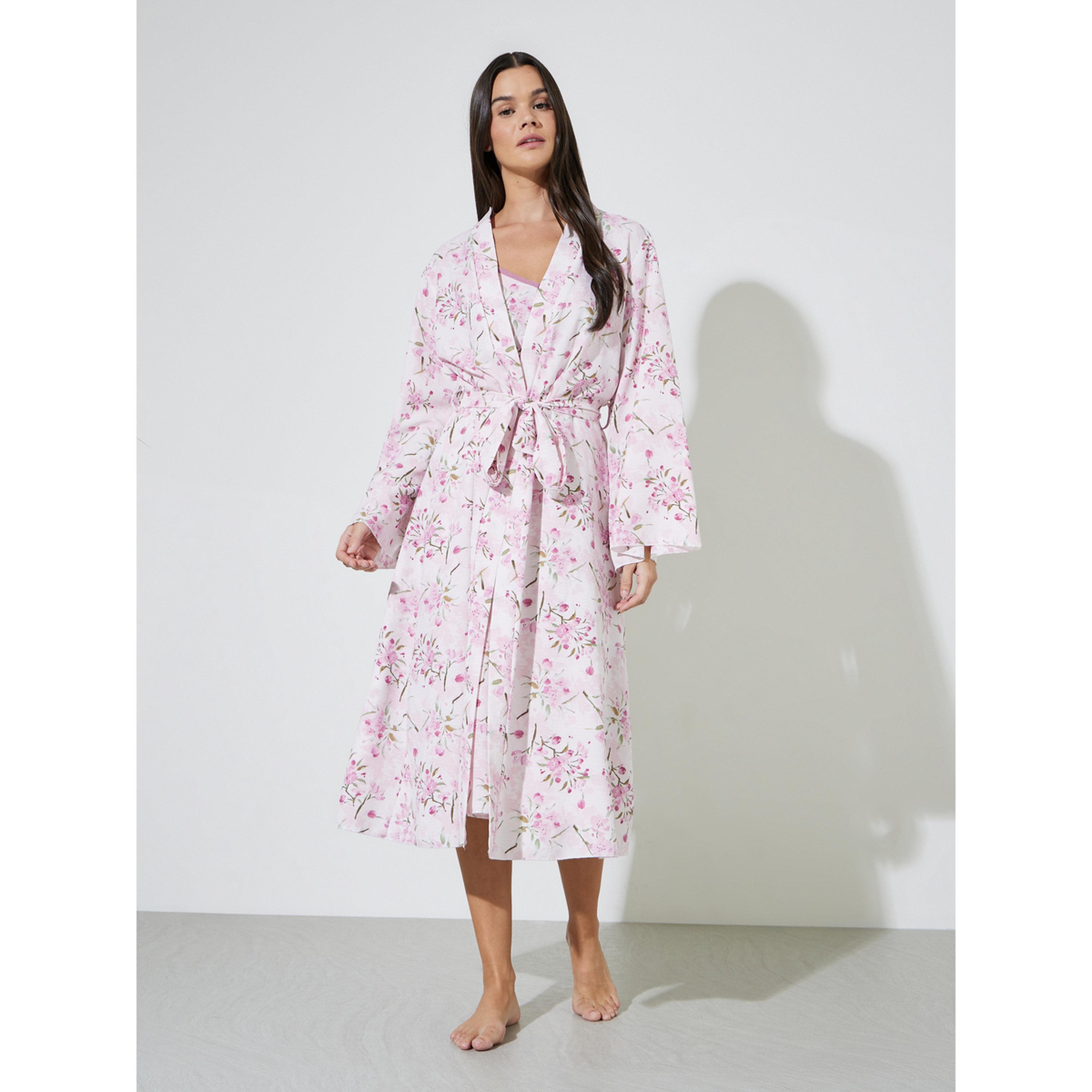 Styli Pack of 2 - Ditsy Floral V Neck Slip Dress and Robe Set-women-clothing-nightwear-robes-image-4