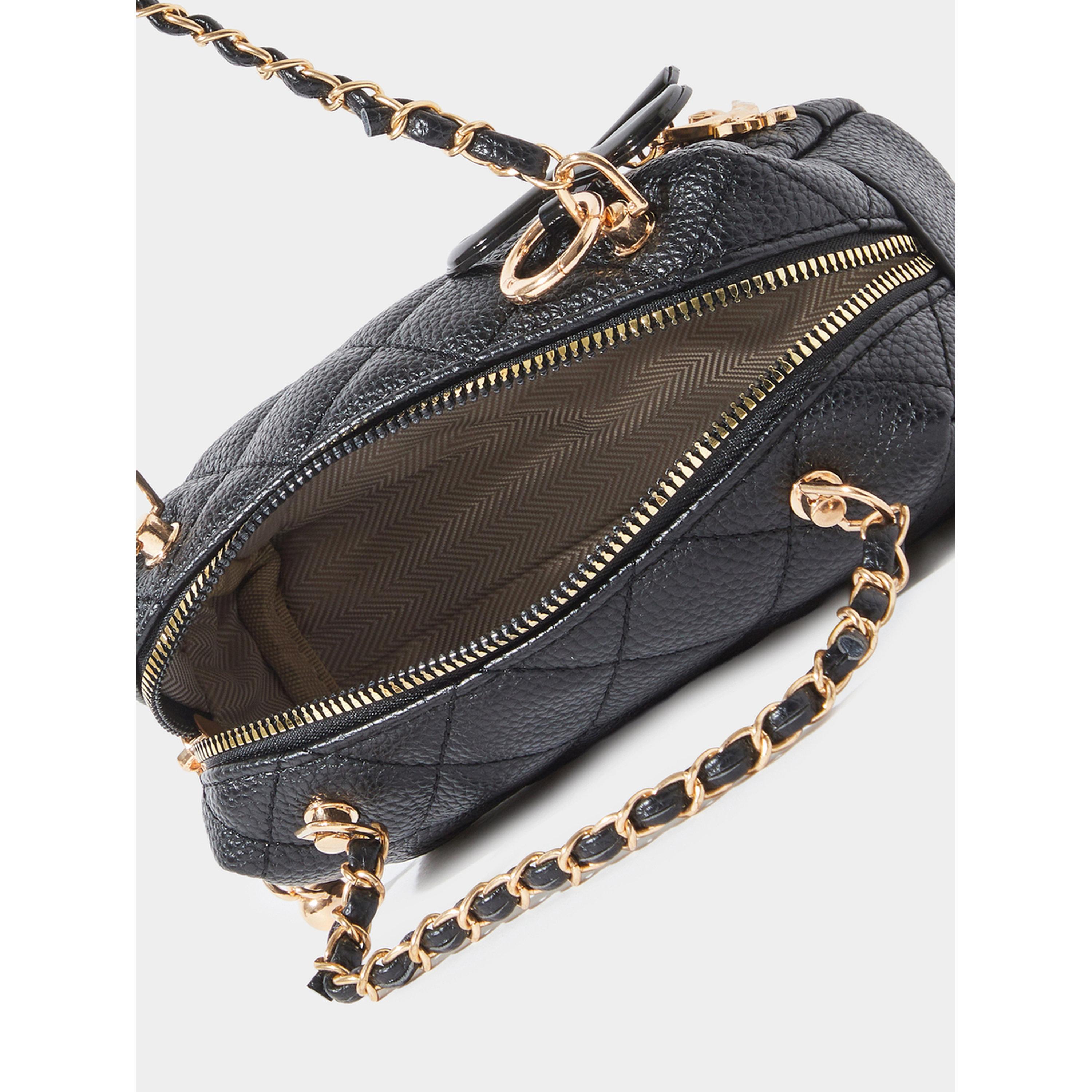 Styli Black Quilted Hand Bag with Bow Charm-women-bagsandwallets-handbags-image-5