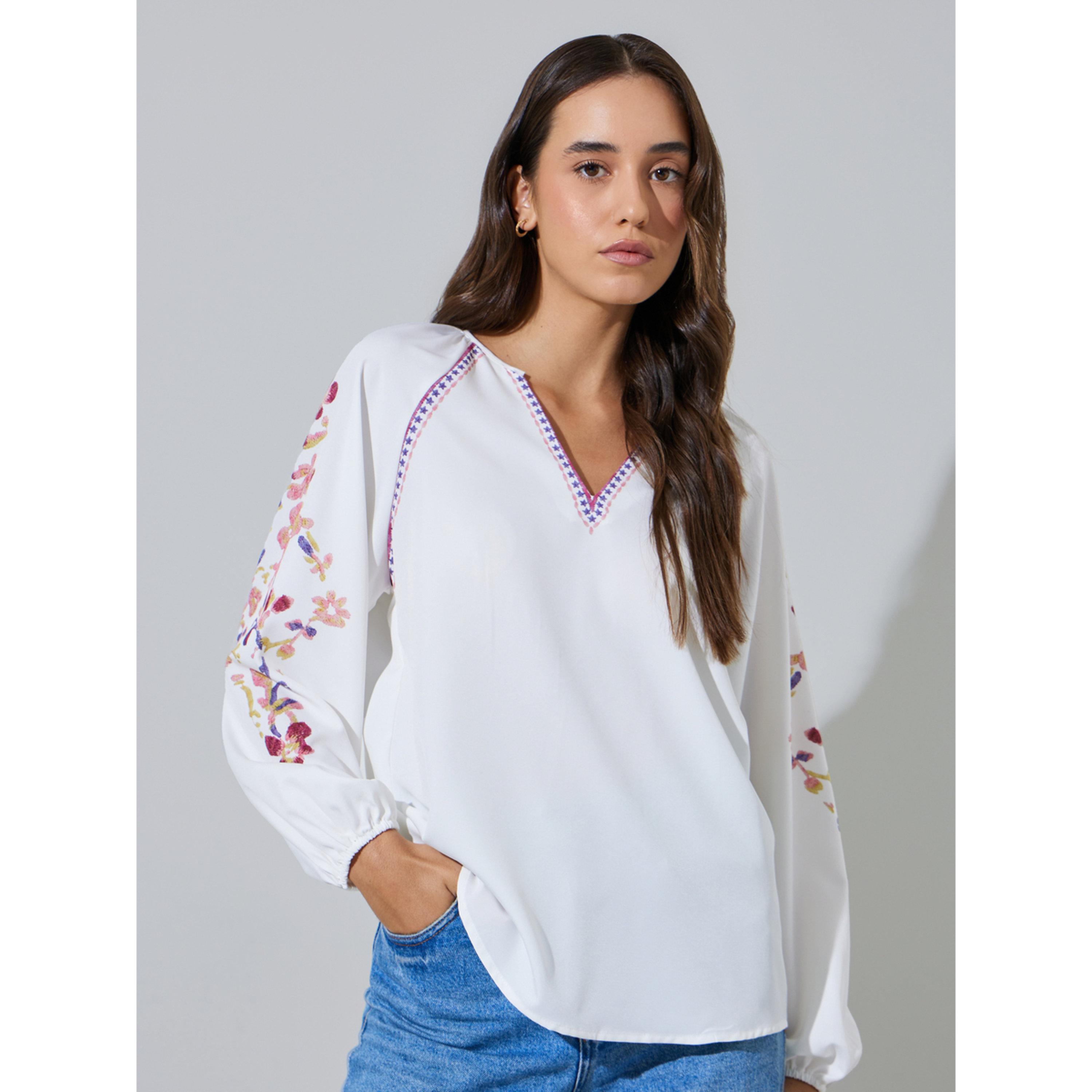 Take Two White Embroidered Long Sleeve Top-women-clothing-shirtsandblouses-blouses-image-1