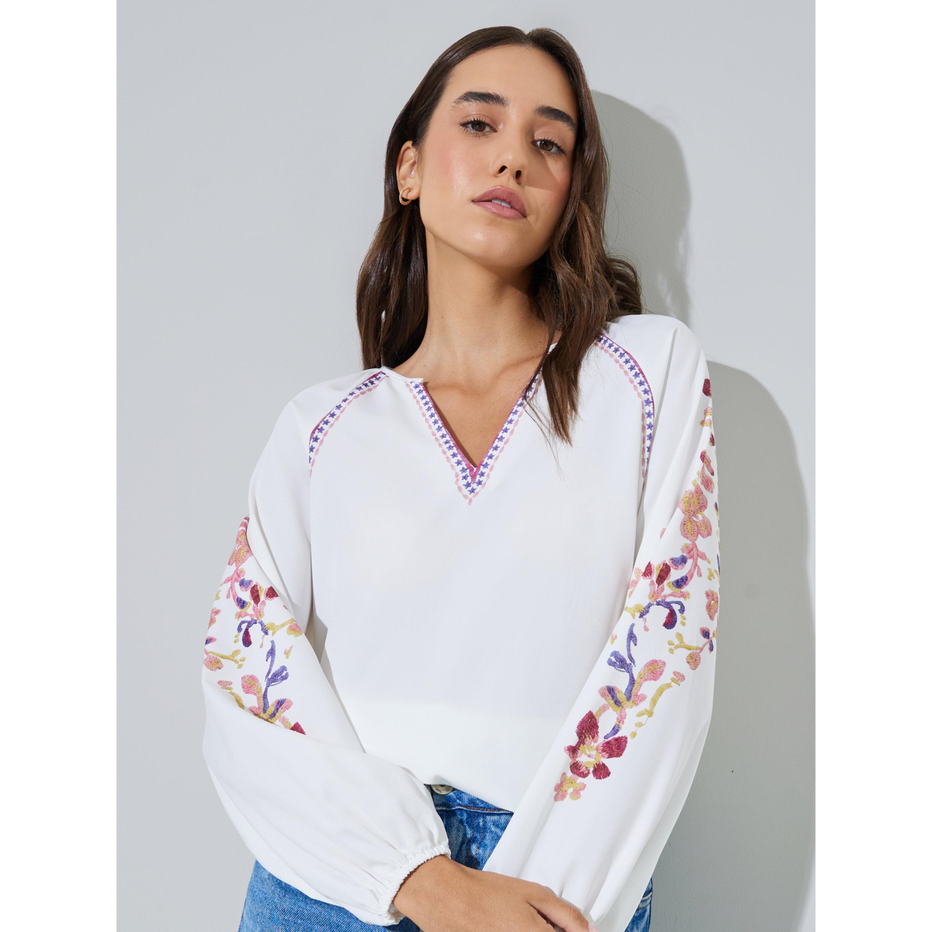 Take Two White Embroidered Long Sleeve Top-women-clothing-shirtsandblouses-blouses-image-3
