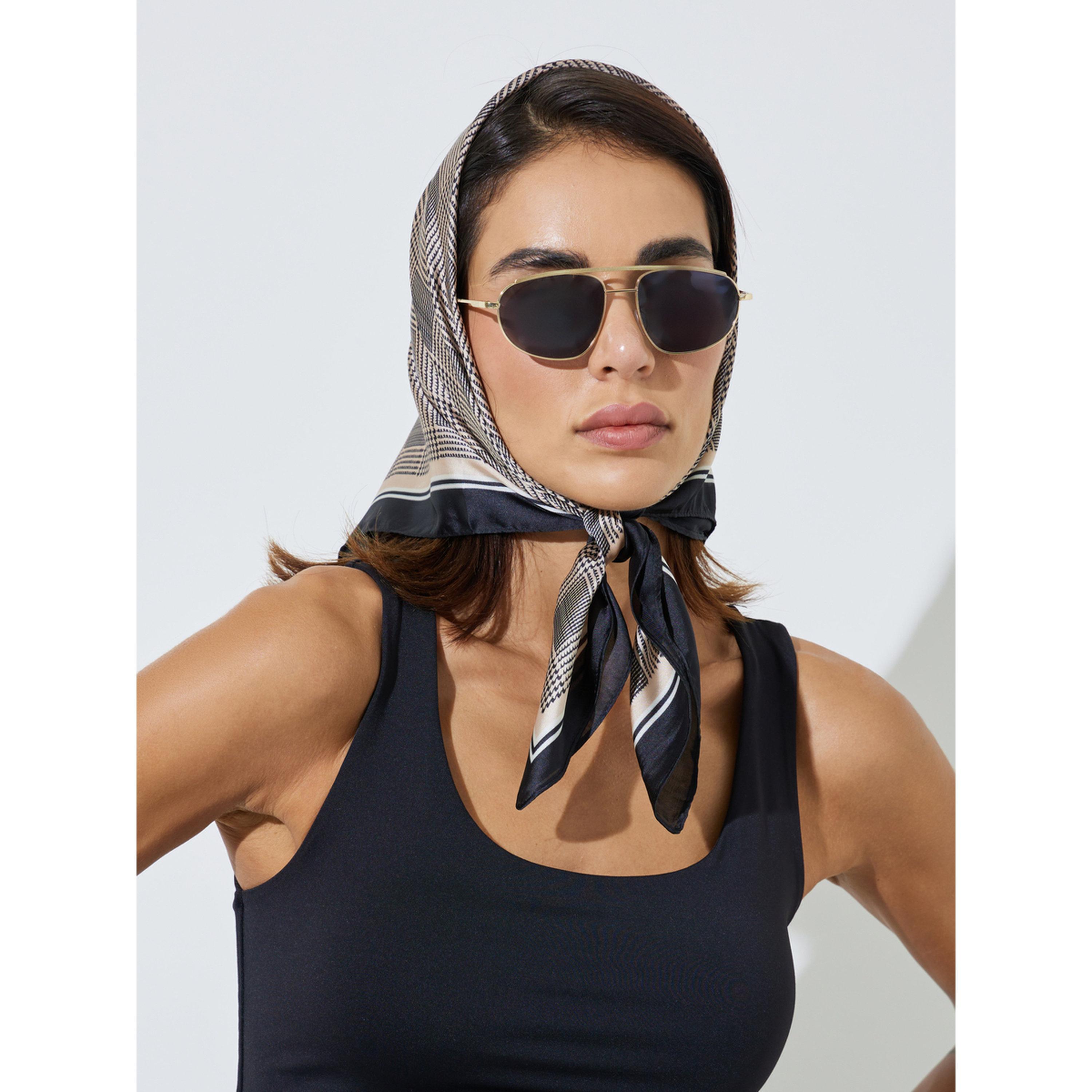Styli Brown Checked Head Scarf-women-clothingaccessories-scarves-image-2