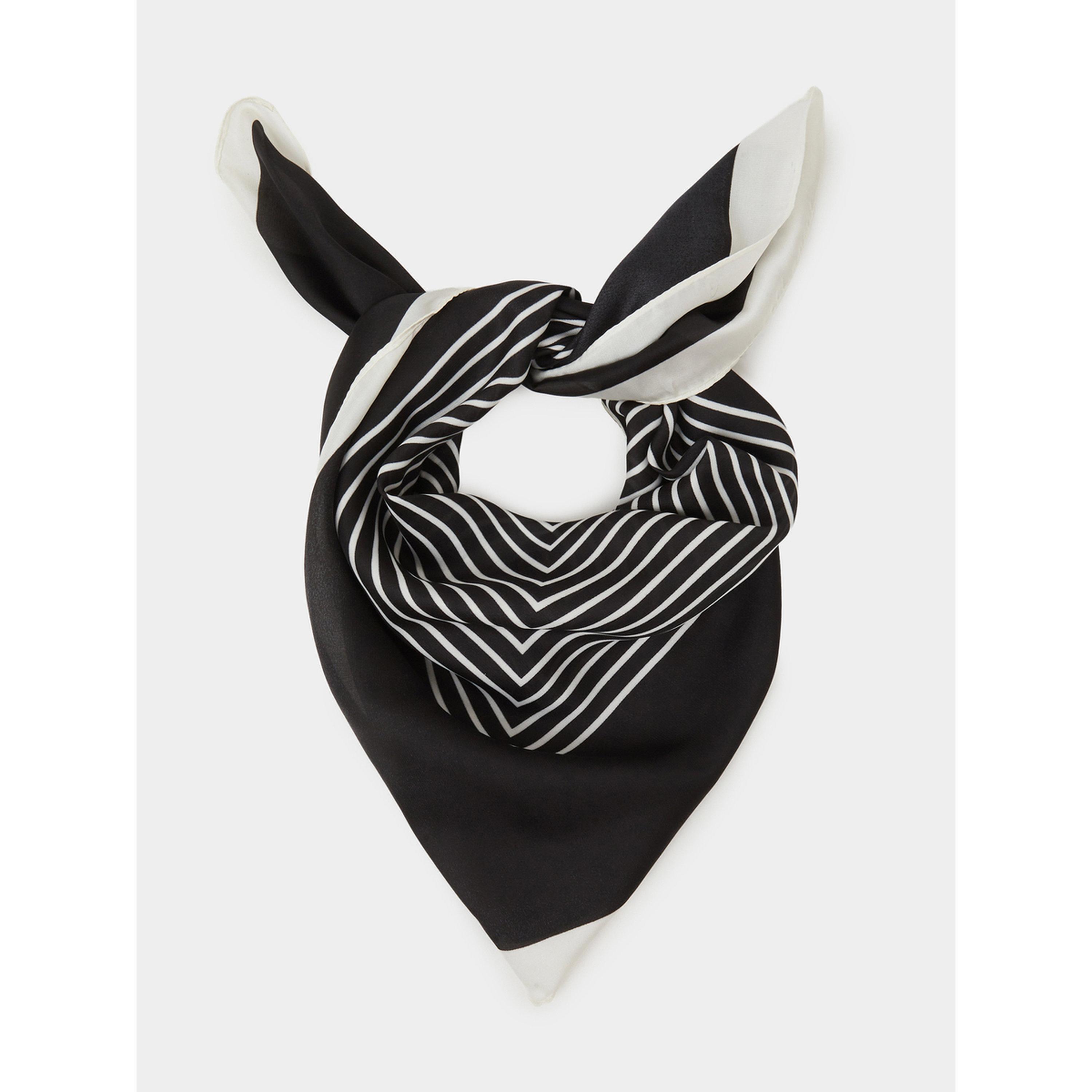 Styli Black Striped Neck Scarf-women-clothingaccessories-scarves-image-1