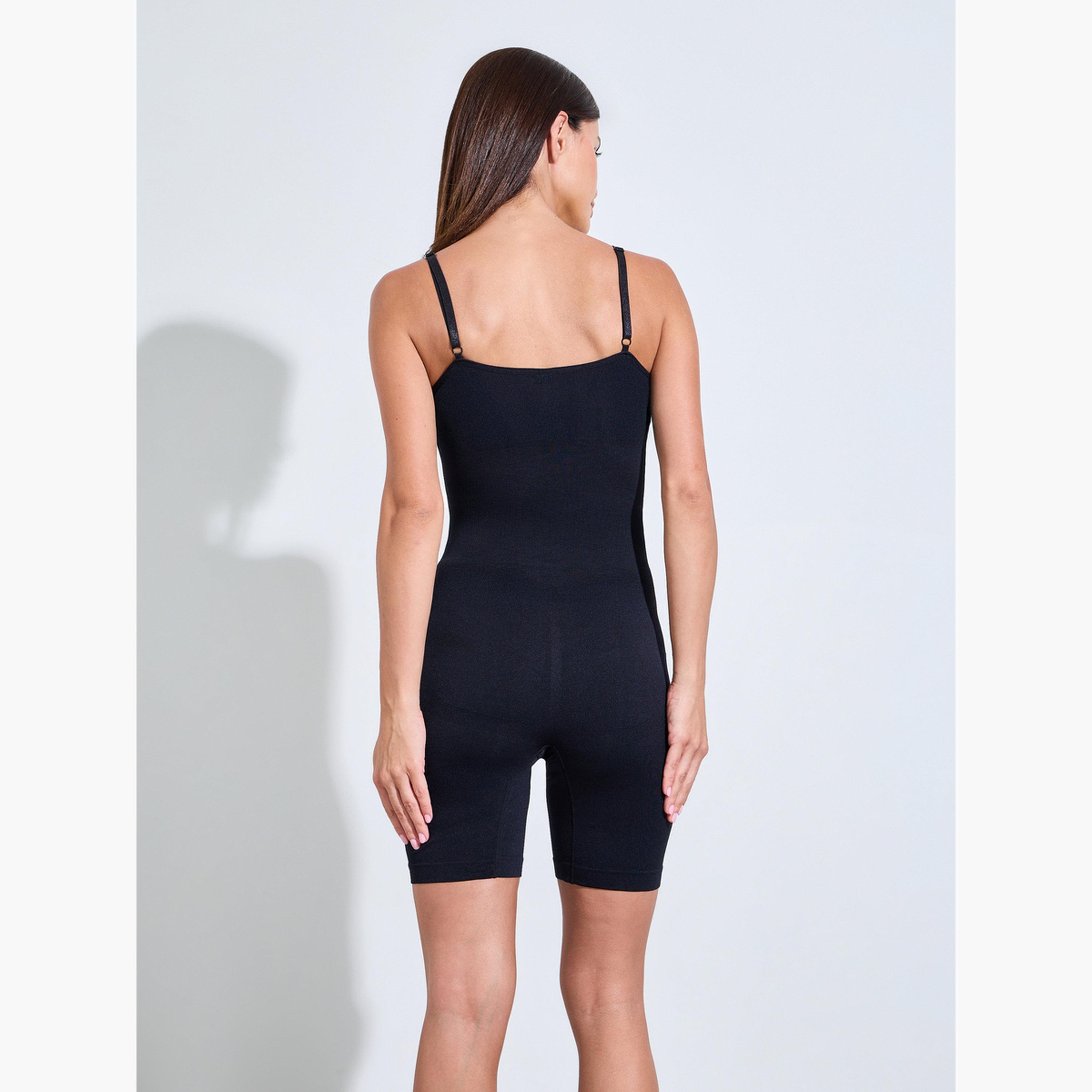 Styli Pack of 2 - Round Neck Mid Thigh Strappy Body Slimmer-women-clothing-lingerie-shapewear-image-6