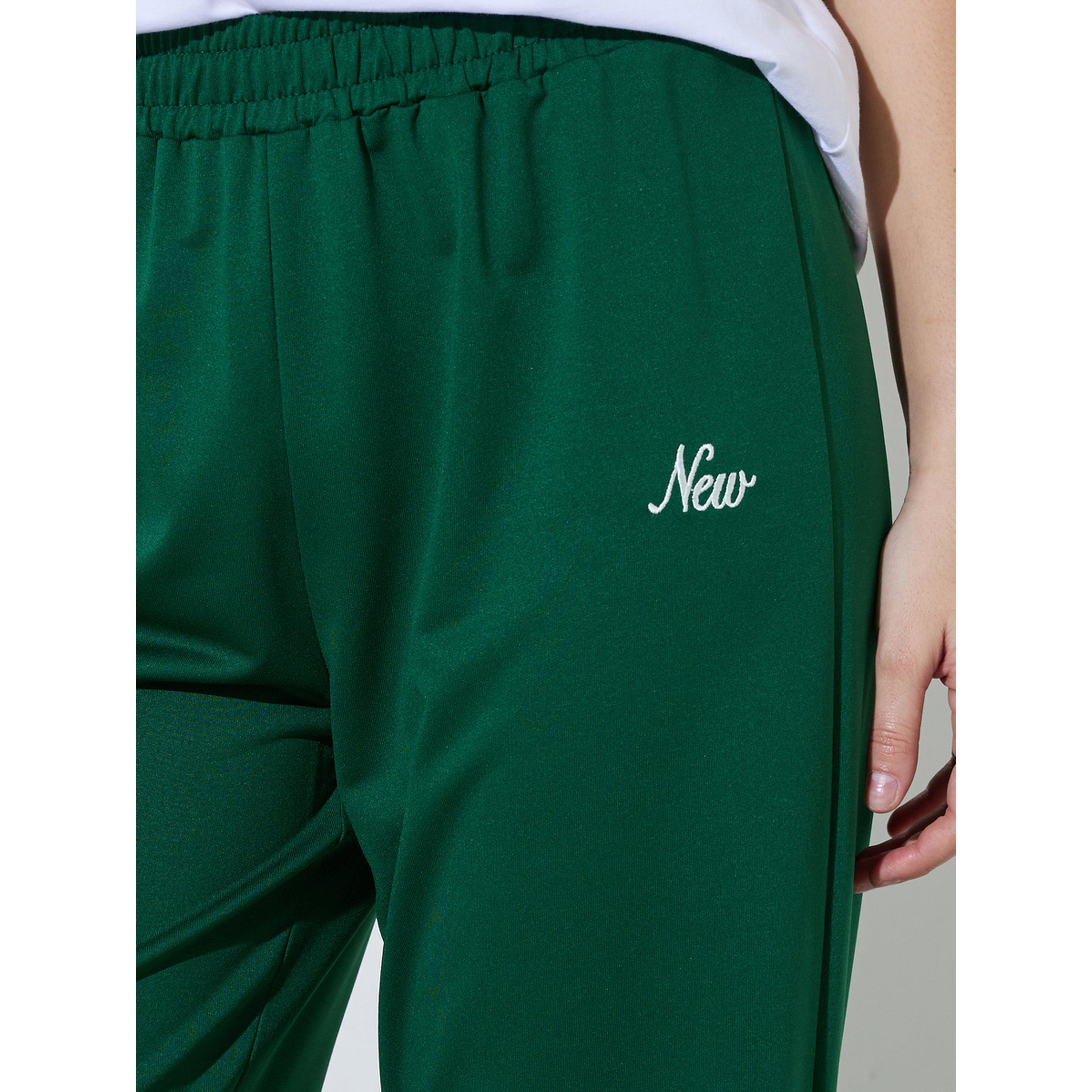Styli Green Embroidered Wide Leg Joggers-women-clothing-joggers-image-3
