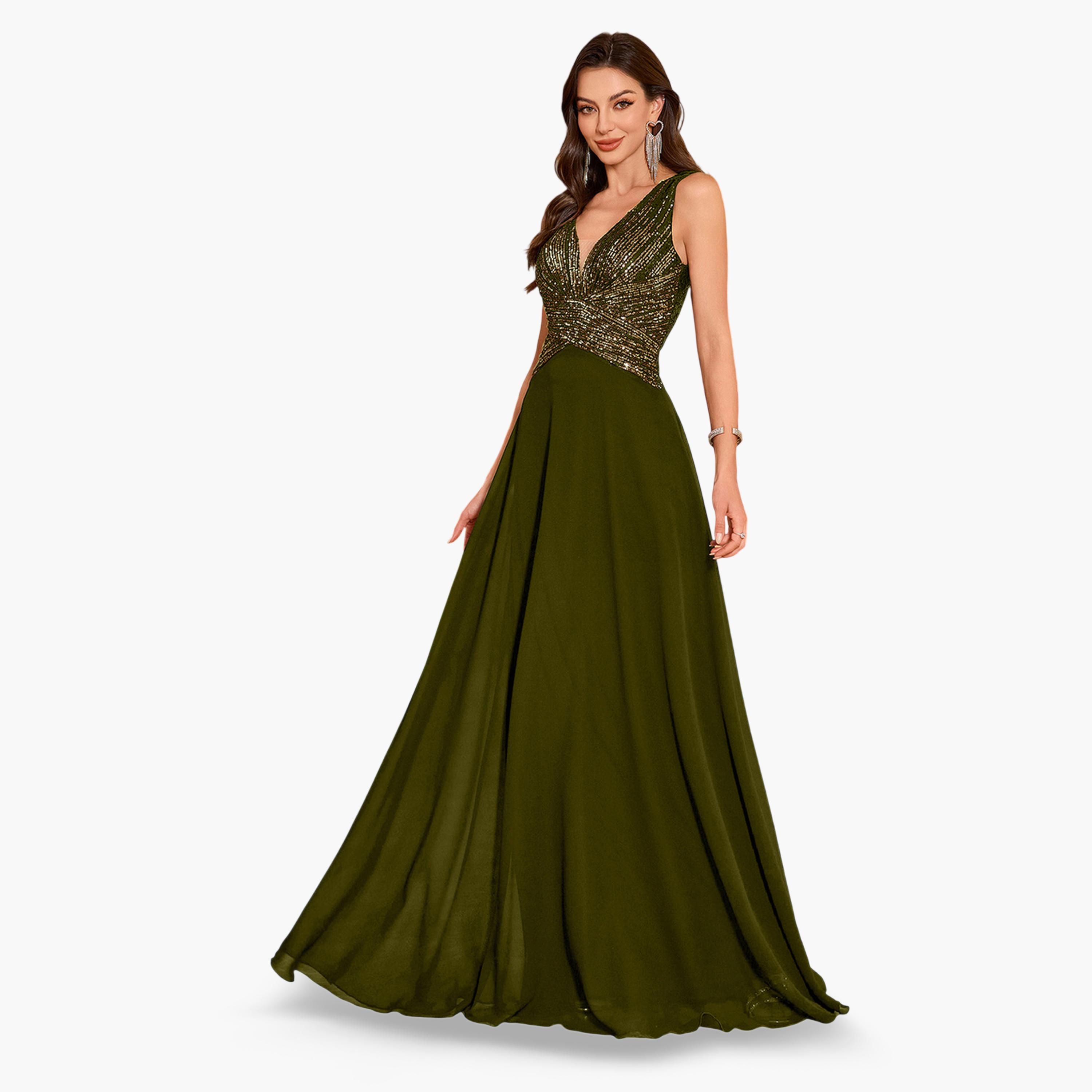 فستان سهرة طويل بحافة واسعة ومنمقة بالترتر-women-clothing-dresses-image-6