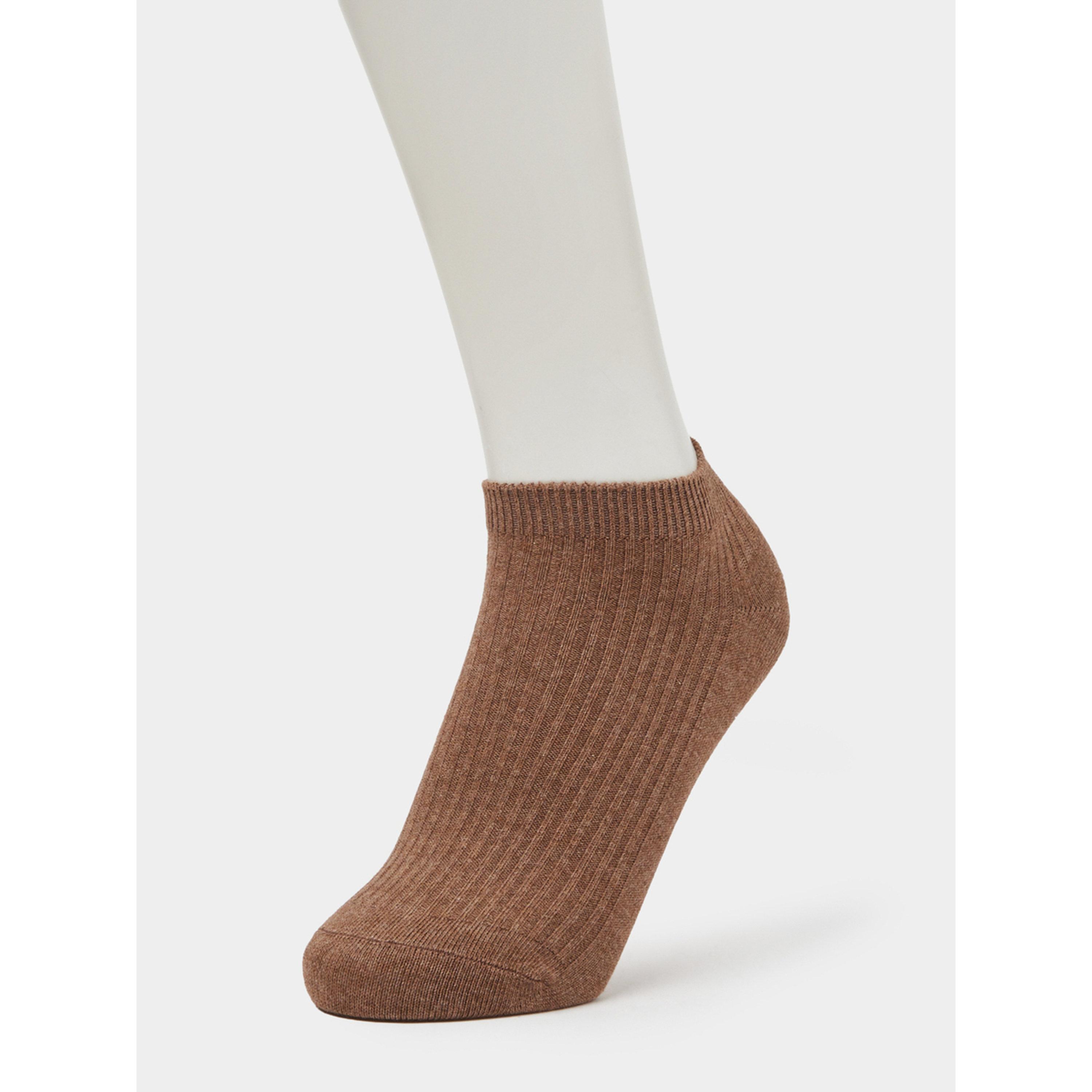 Styli Pack of 3 - Multi-Color Solid Ribbed Ankle Socks-women-socksandstockings-image-2