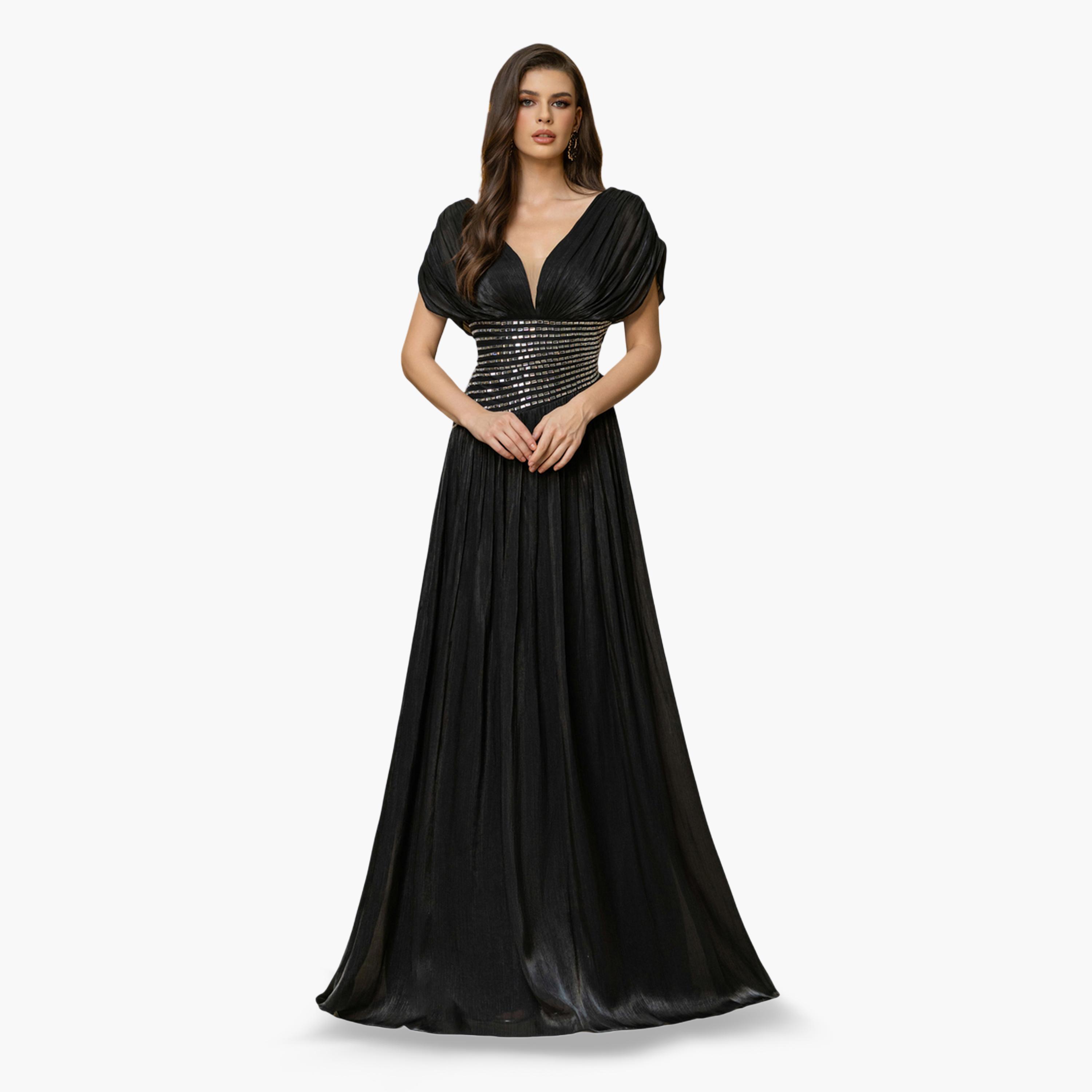 فستان سهرة طويل بحافة واسعة ومزين-women-clothing-dresses-image-1