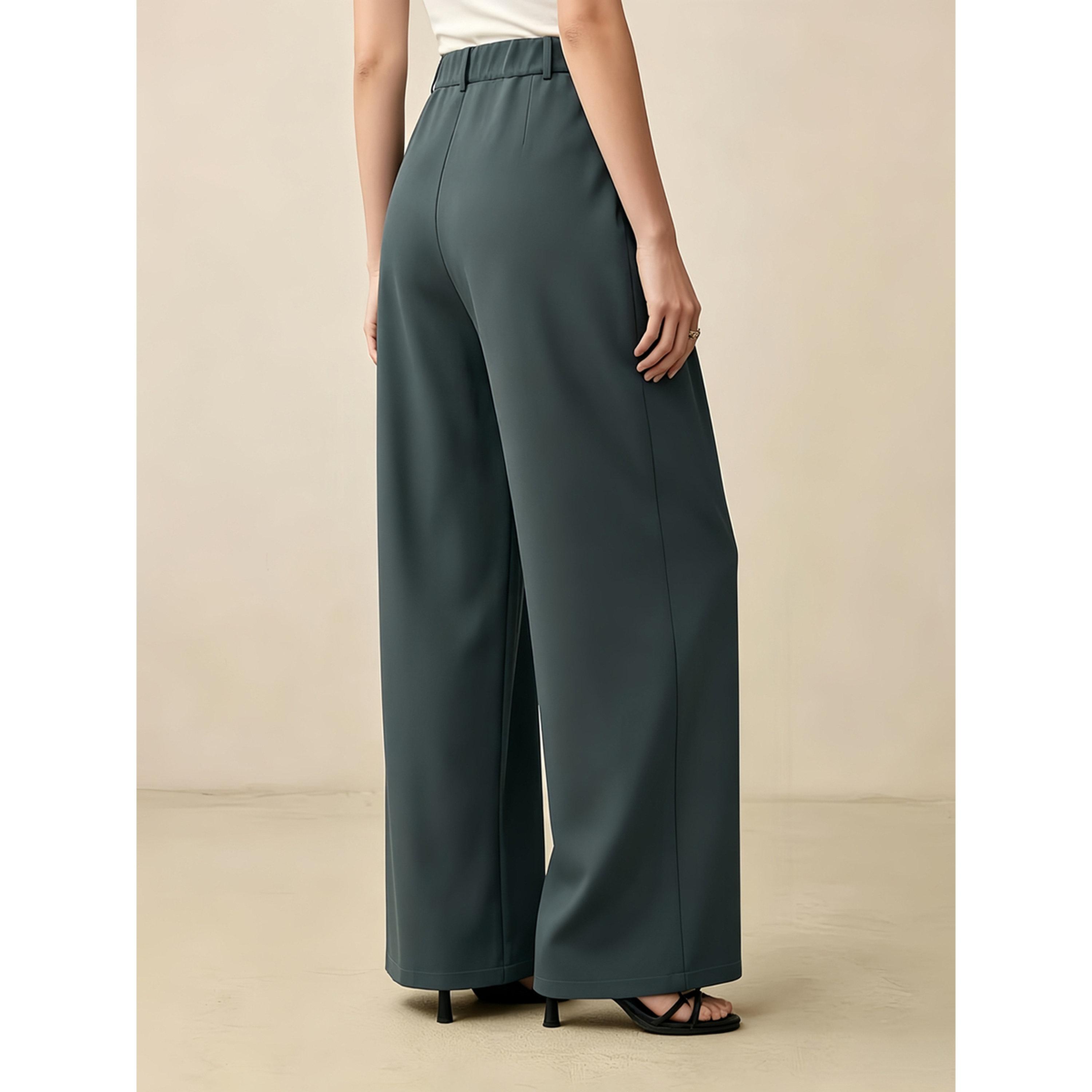 بنطال بكسرات مطوية وأرجل واسعة-women-clothing-joggers-image-2