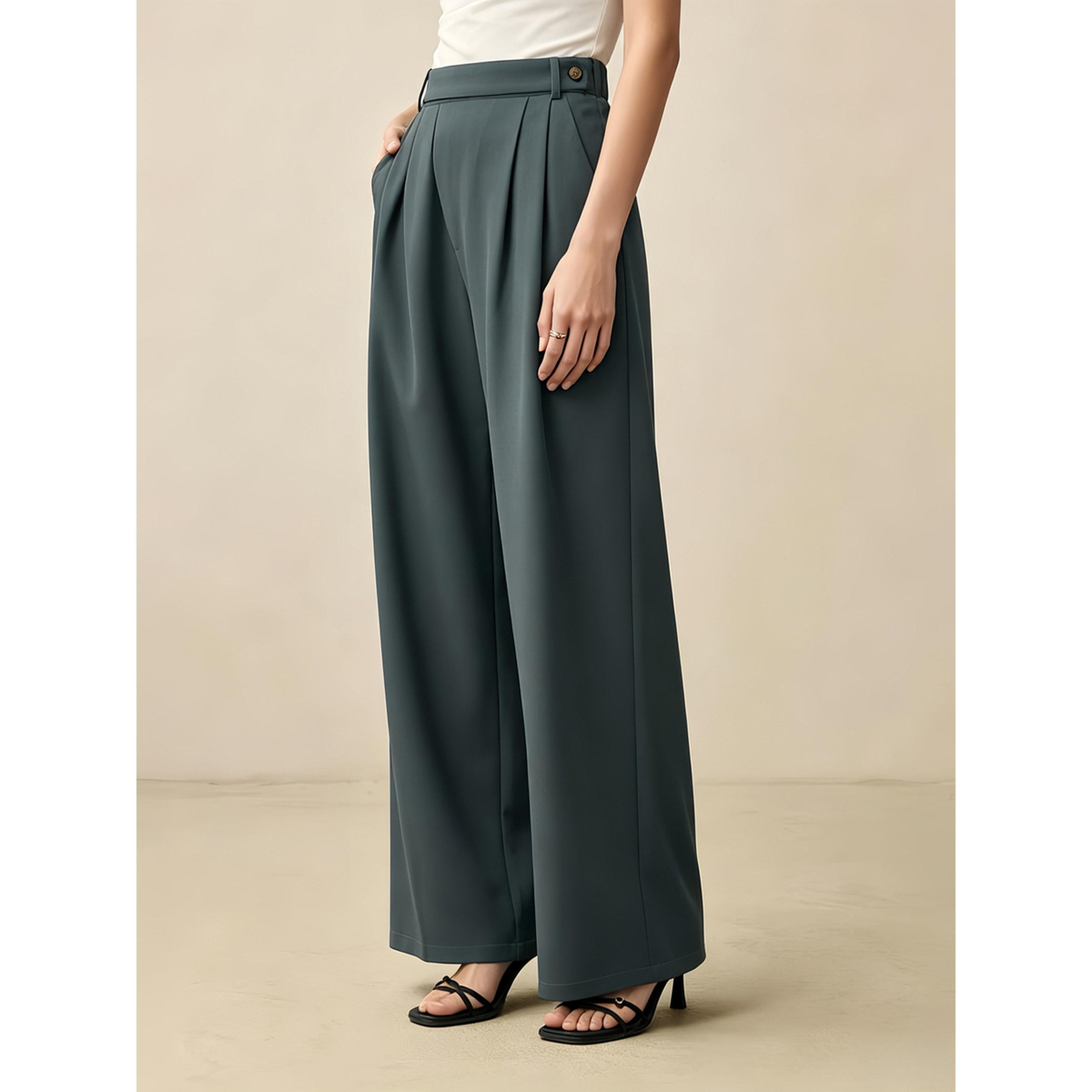 بنطال بكسرات مطوية وأرجل واسعة-women-clothing-joggers-image-3