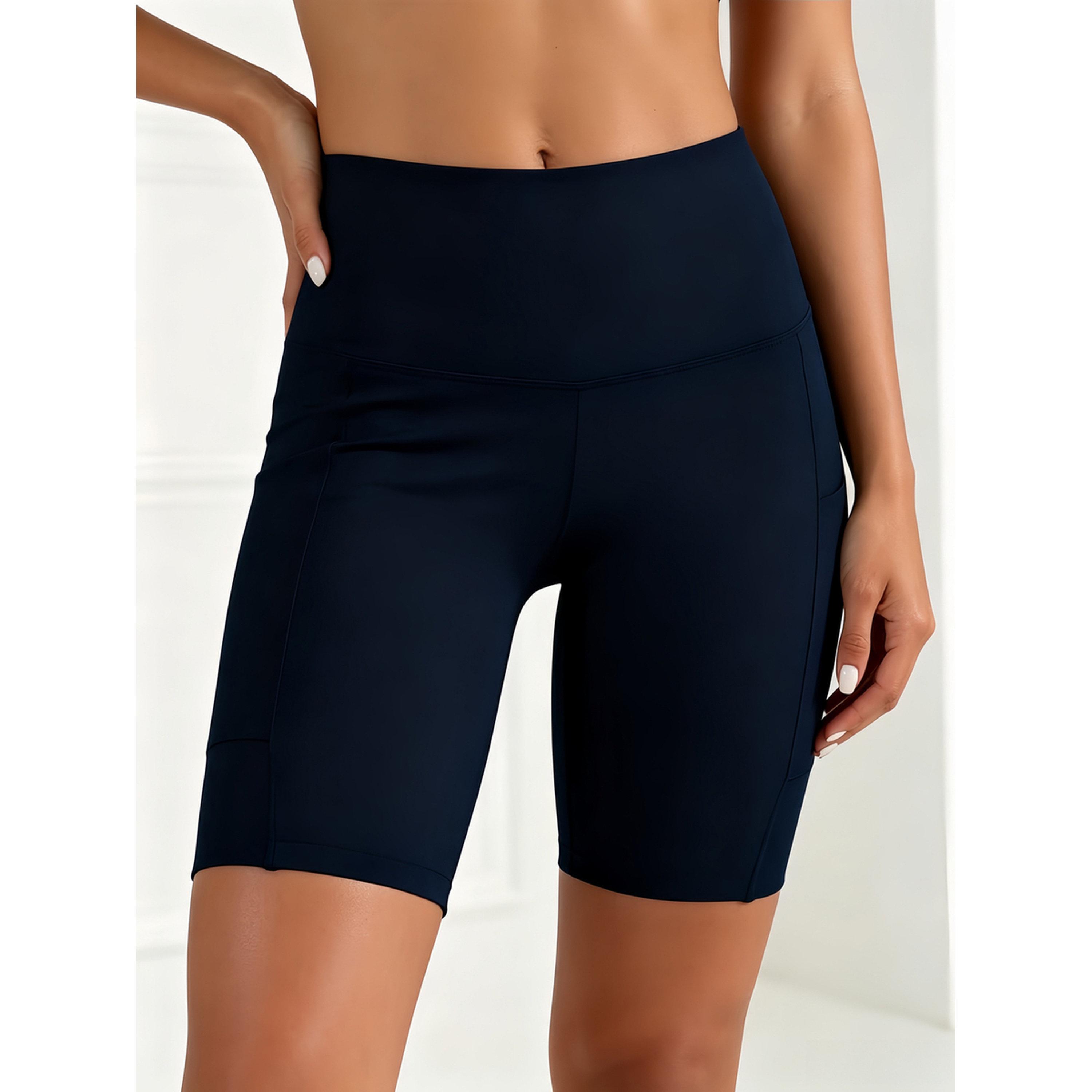 Take Two Solid Short Leggings with Pockets-women-clothing-sportswearandactivewear-activewearshorts-image-1