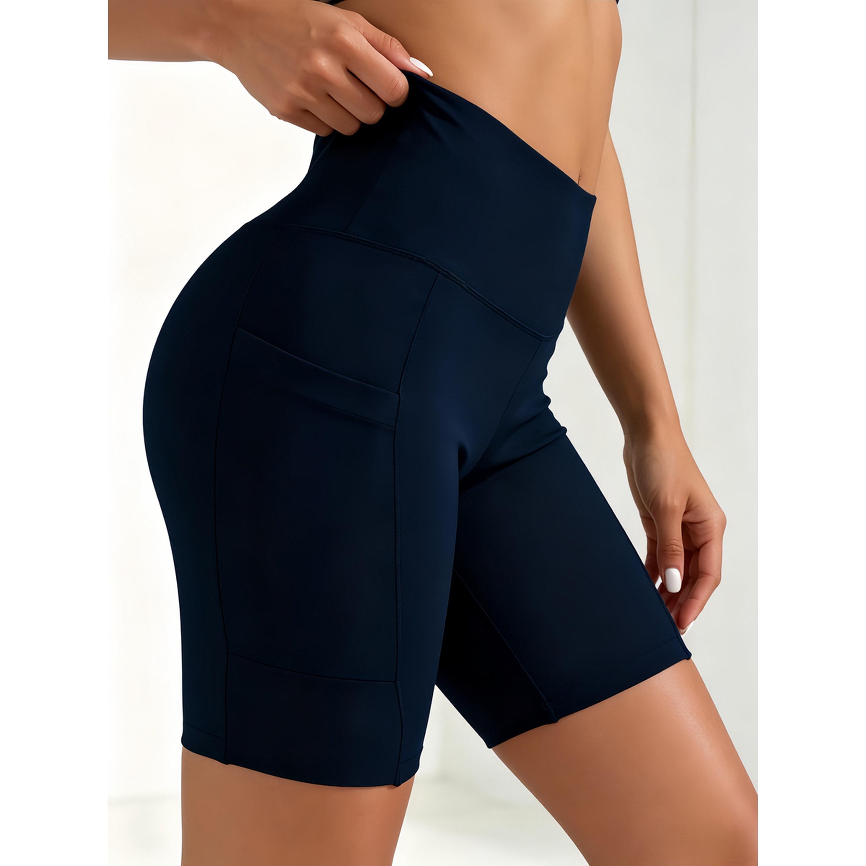 Take Two Solid Short Leggings with Pockets-women-clothing-sportswearandactivewear-activewearshorts-image-3