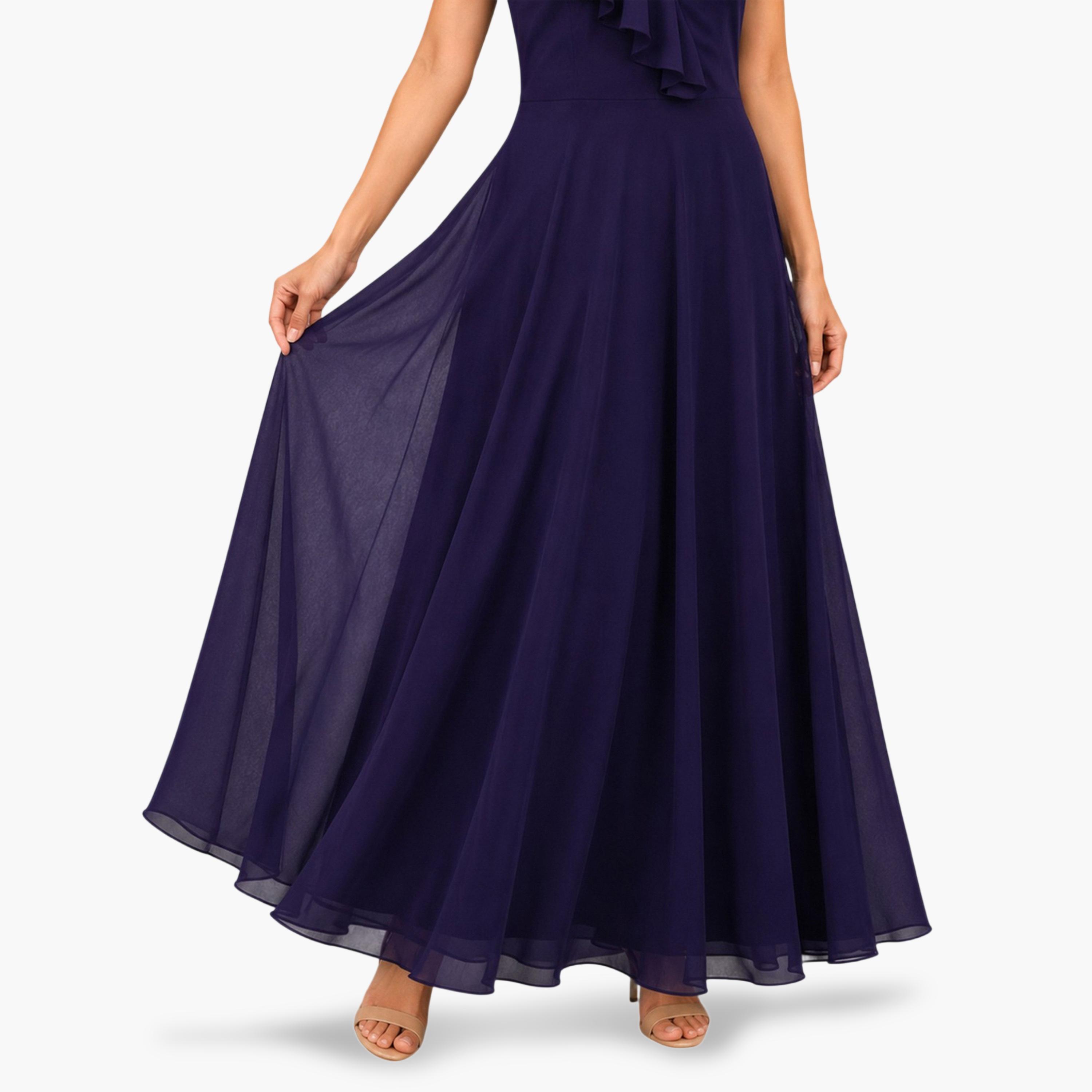 HOUSE OF RAELI X Styli Purple Georgette Ruffled Maxi Dress-women-clothing-dresses-image-4
