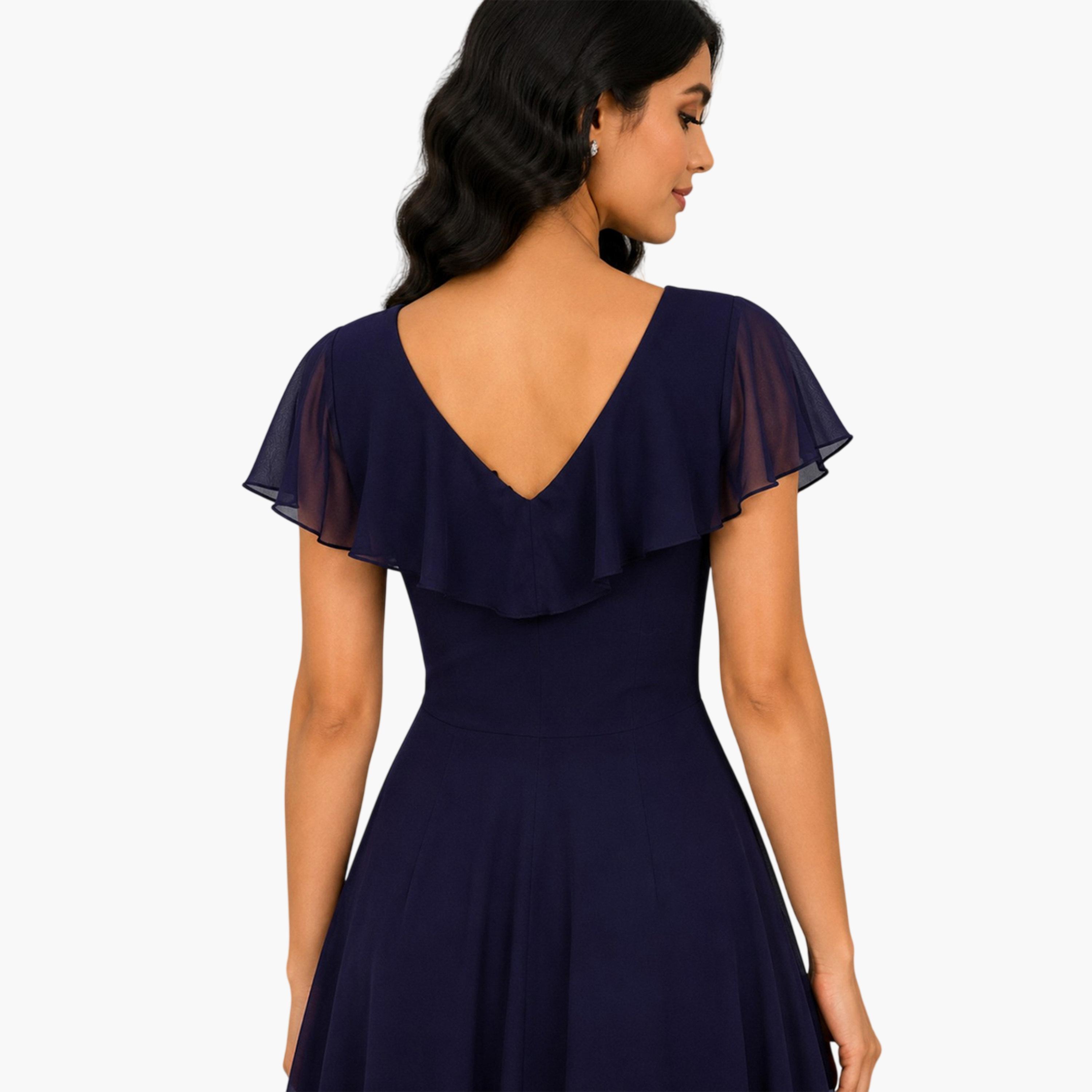 فستان طويل جورجيت بكشكشة باللون البنفسجي-women-clothing-dresses-image-6