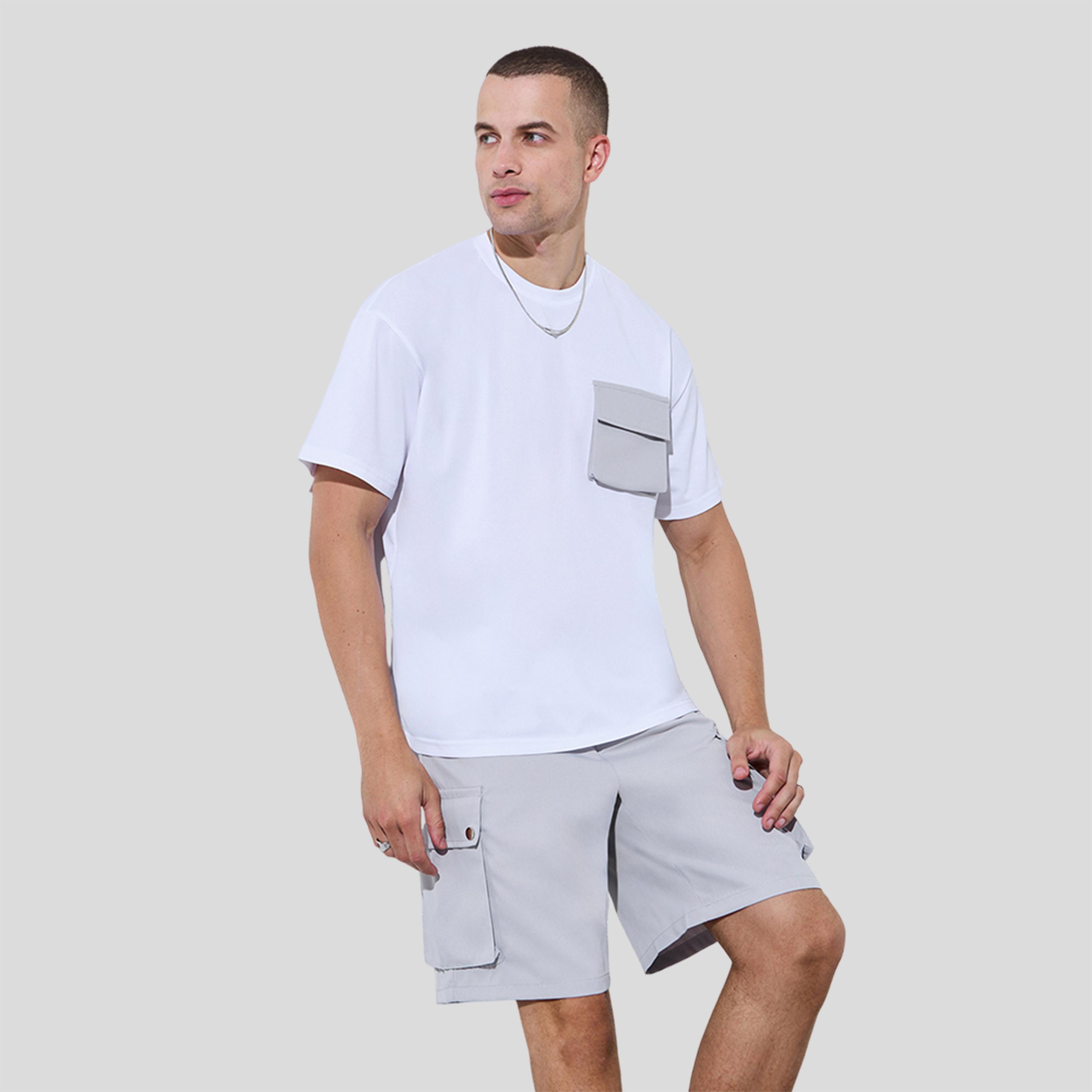 Take Two Men Pocket Detail T-Shirt and Shorts Co-Ord Set-men-clothing-coordsets-image-1