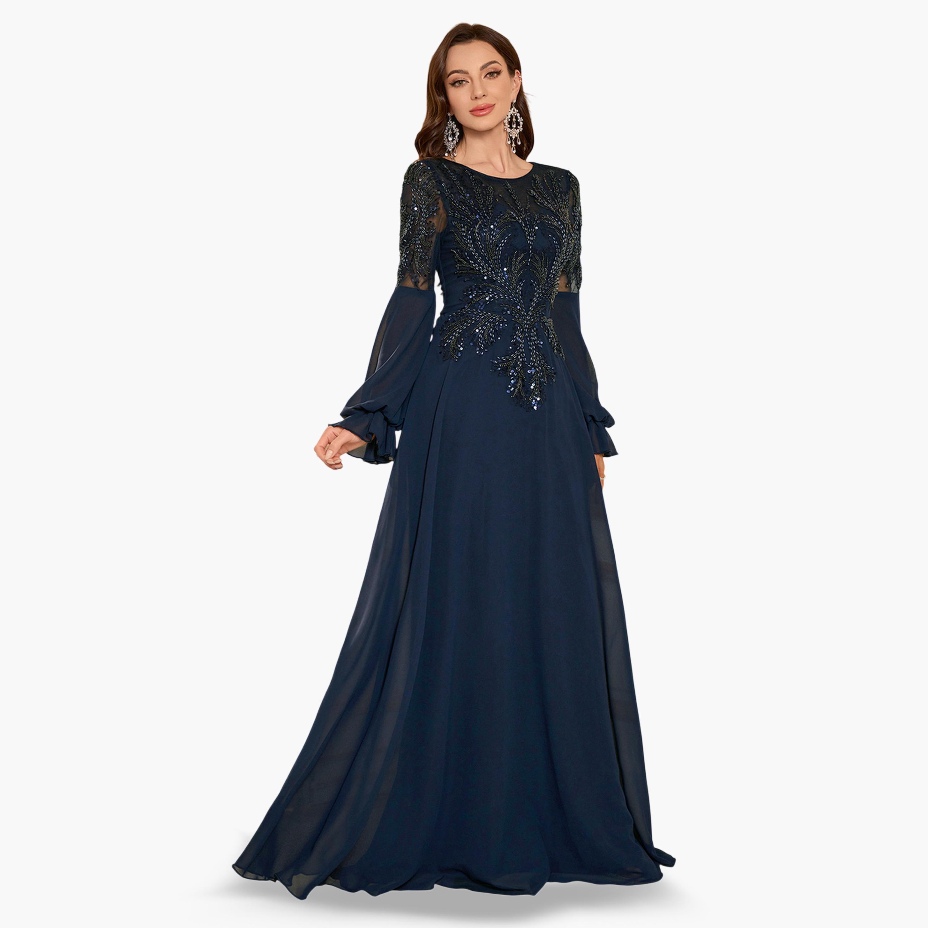 فستان سهرة طويل بحافة واسعة ومزين-women-clothing-dresses-image-3