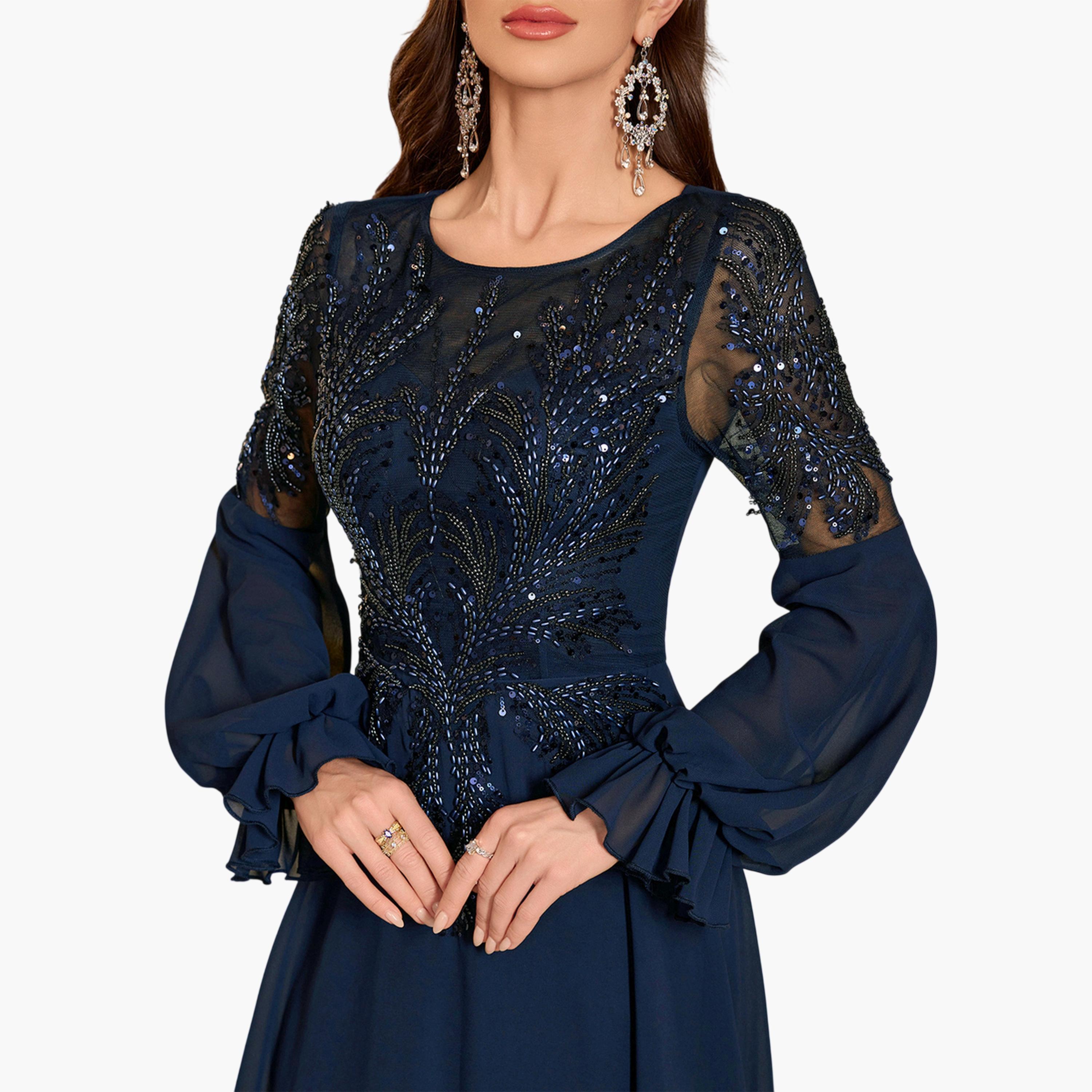 فستان سهرة طويل بحافة واسعة ومزين-women-clothing-dresses-image-6